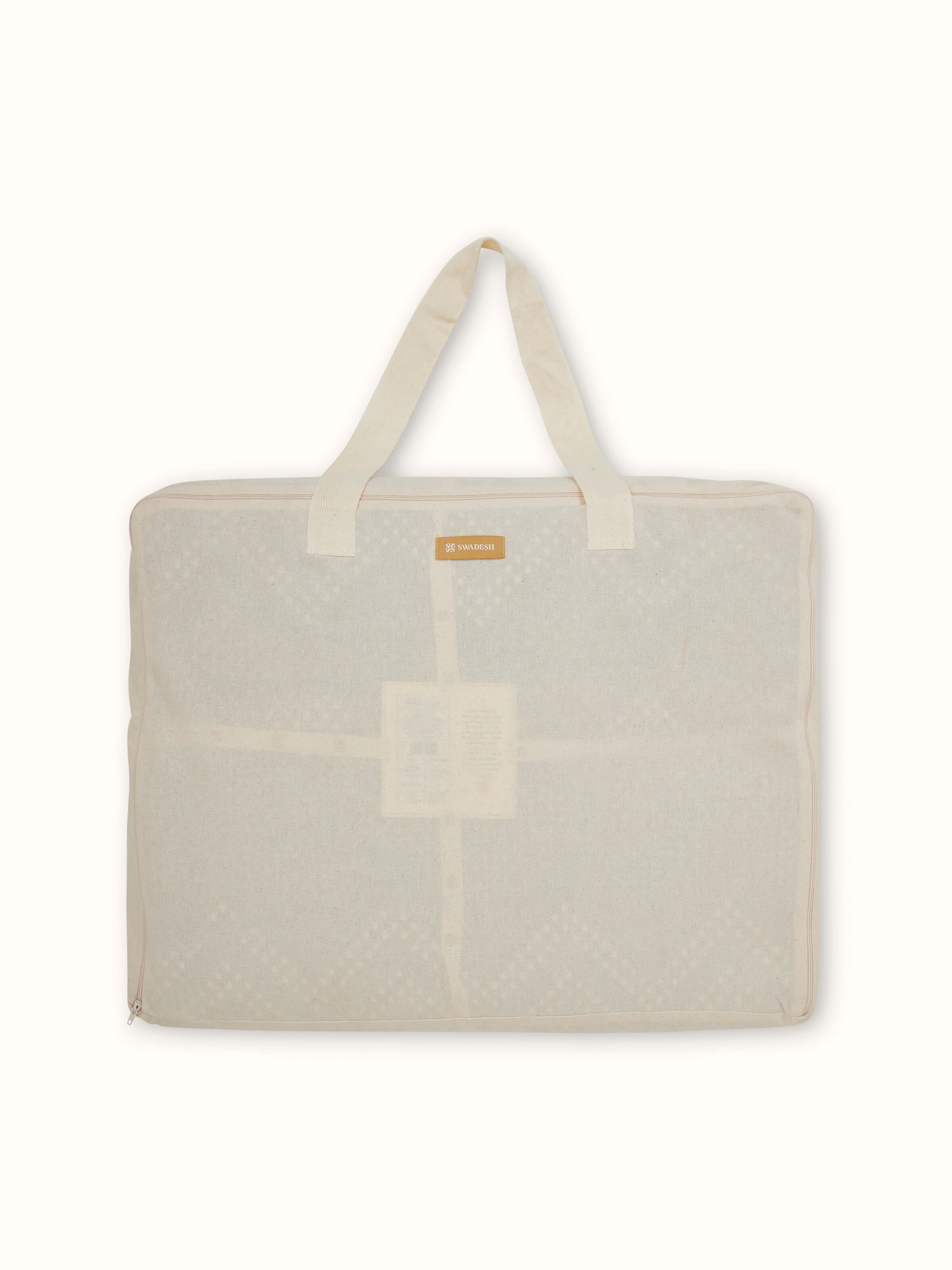 Rambagh green ombre geo cotton Sanganeri block printed double quilt folded to showcase its print and texture.