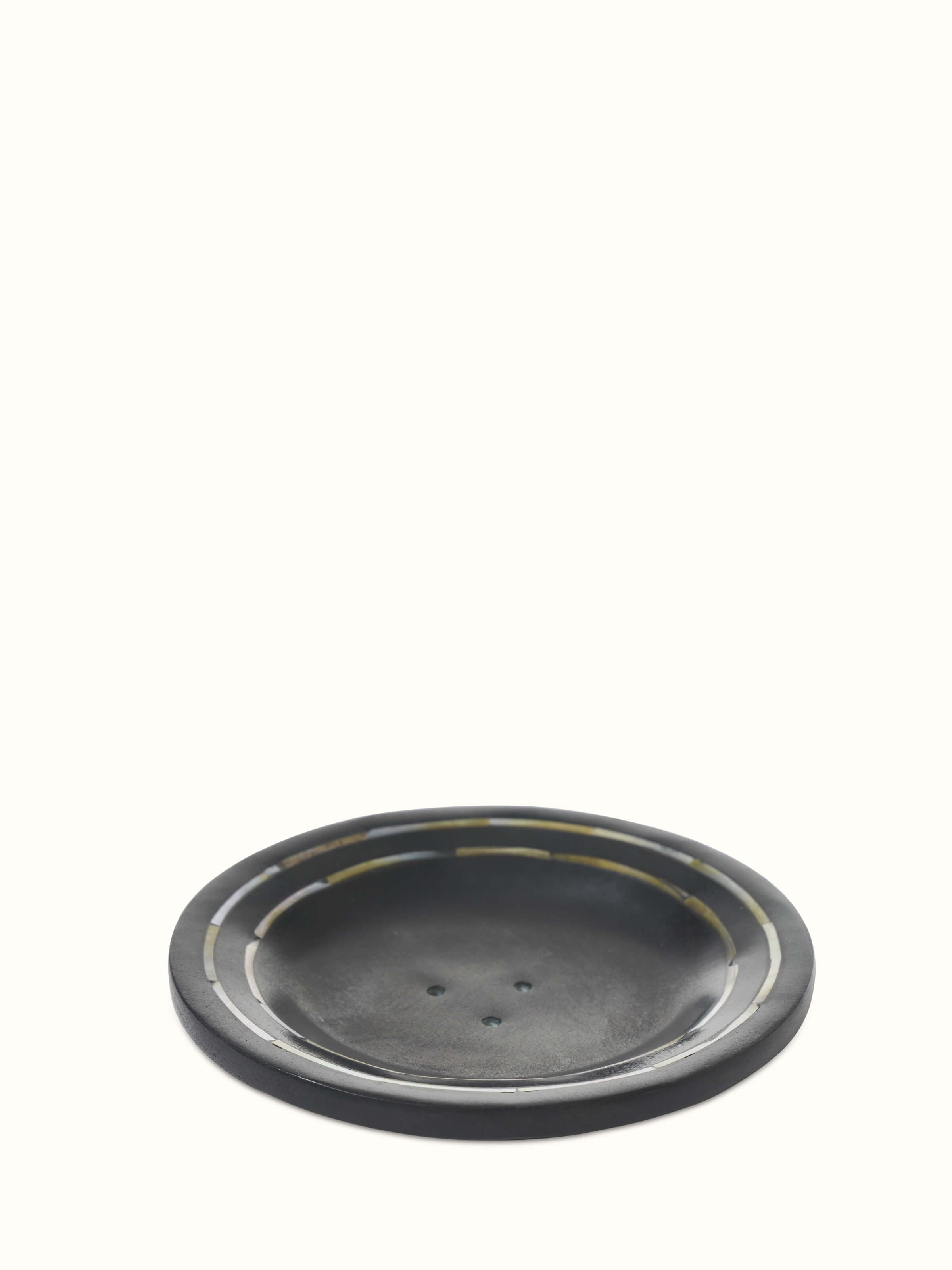 Detailed view of Carved Marble Stone Soap Dish in Black Color focusing on the intricate carving