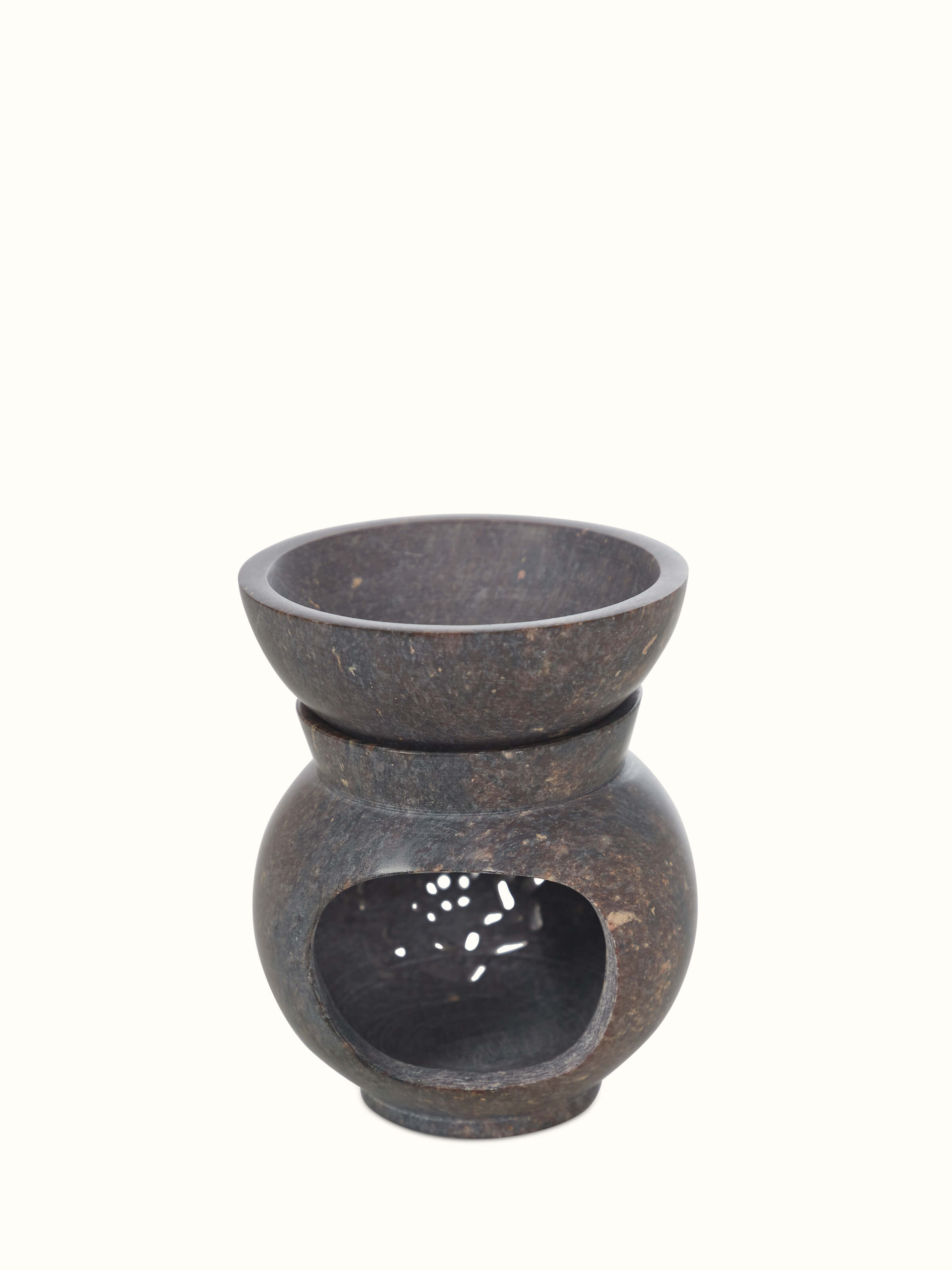 Close-up view of Polished carved stone diffuser