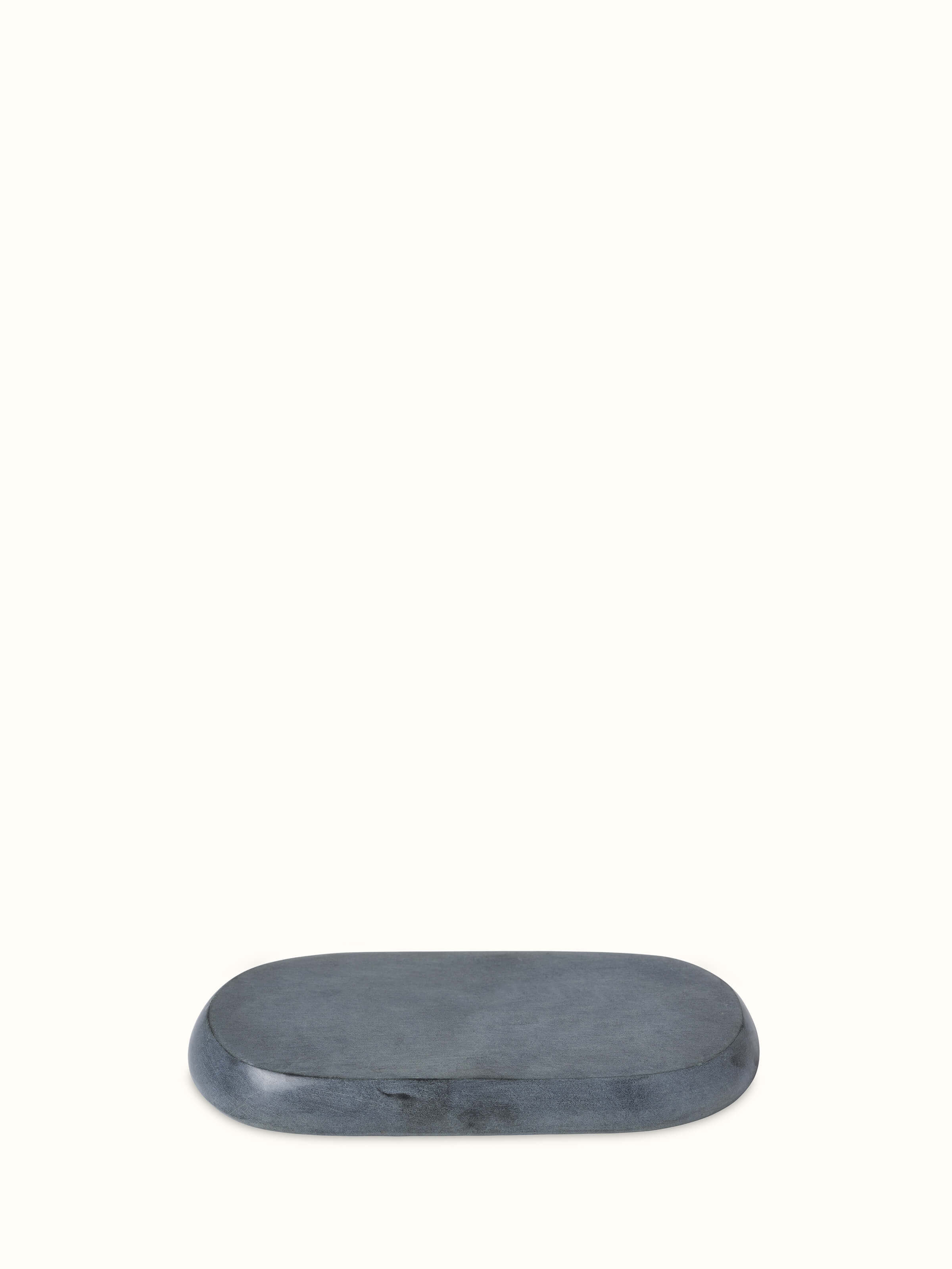 Full view of natural carved stone bath tray, featuring its smooth finish and elegant carved details.