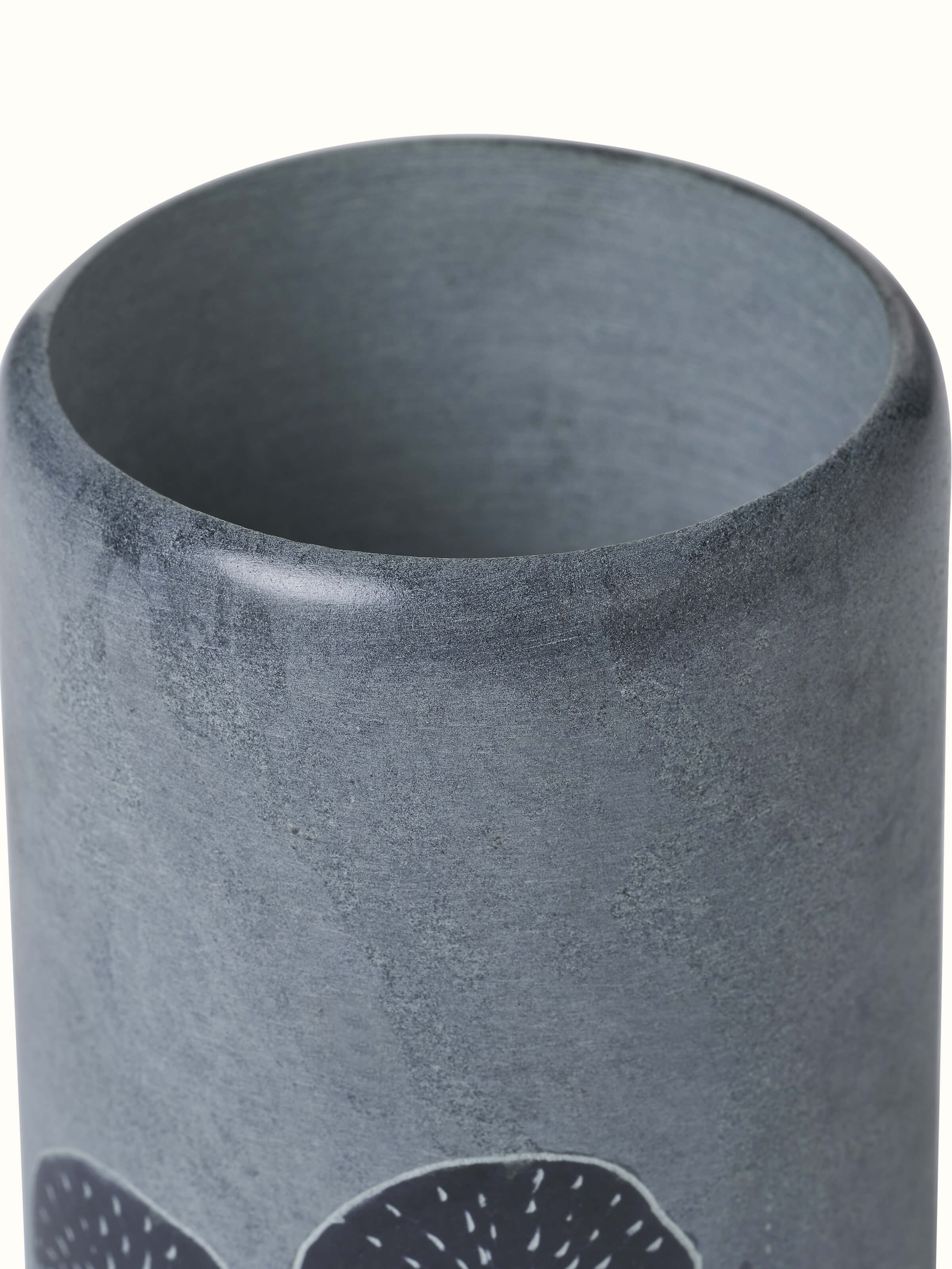 Detailed view of Carved stone toothbrush holder highlighting craftsmanship