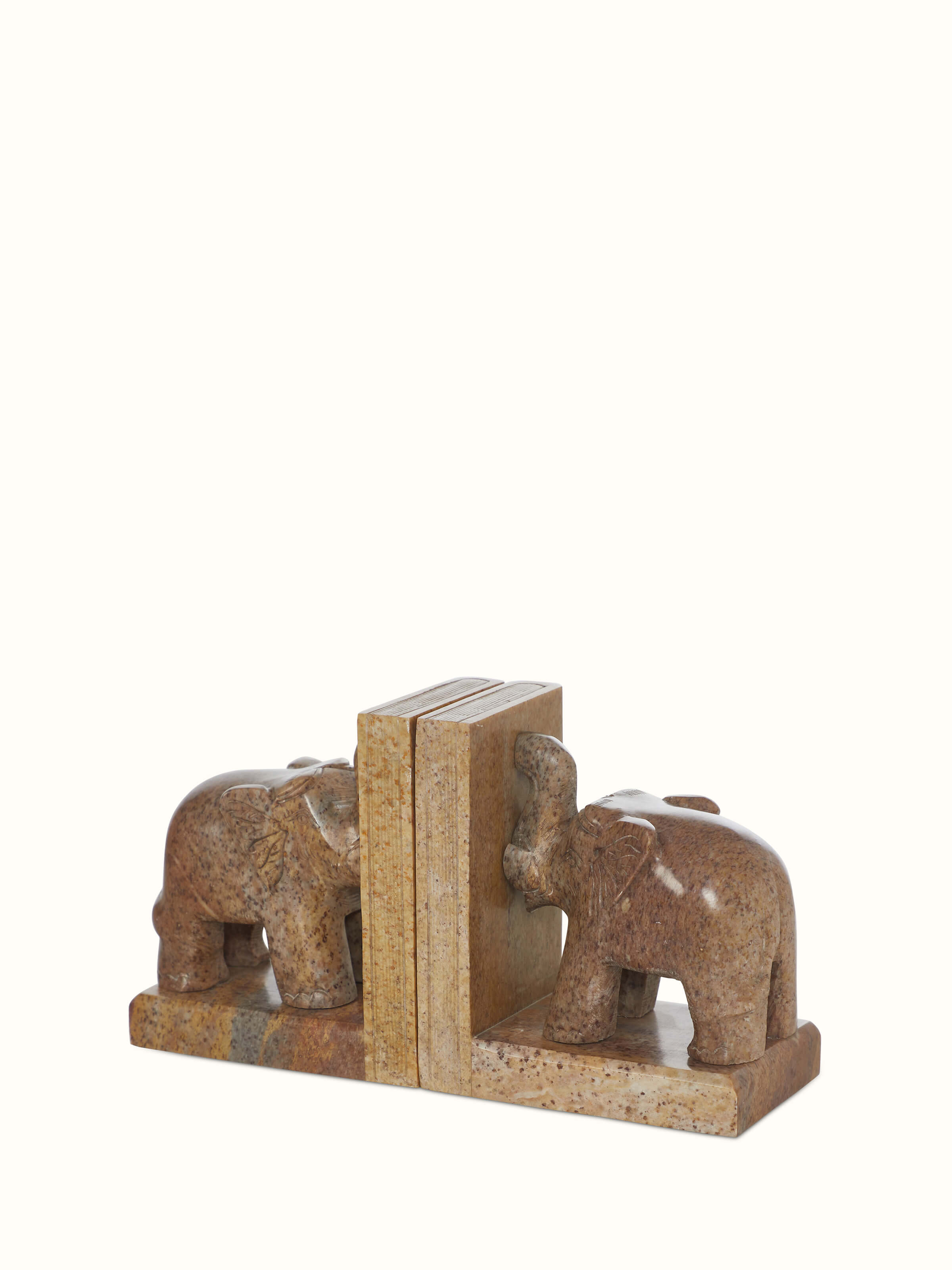 Artistic view of Carved Stone Bookend in Brown Color, showcasing its elegant design and carving patterns