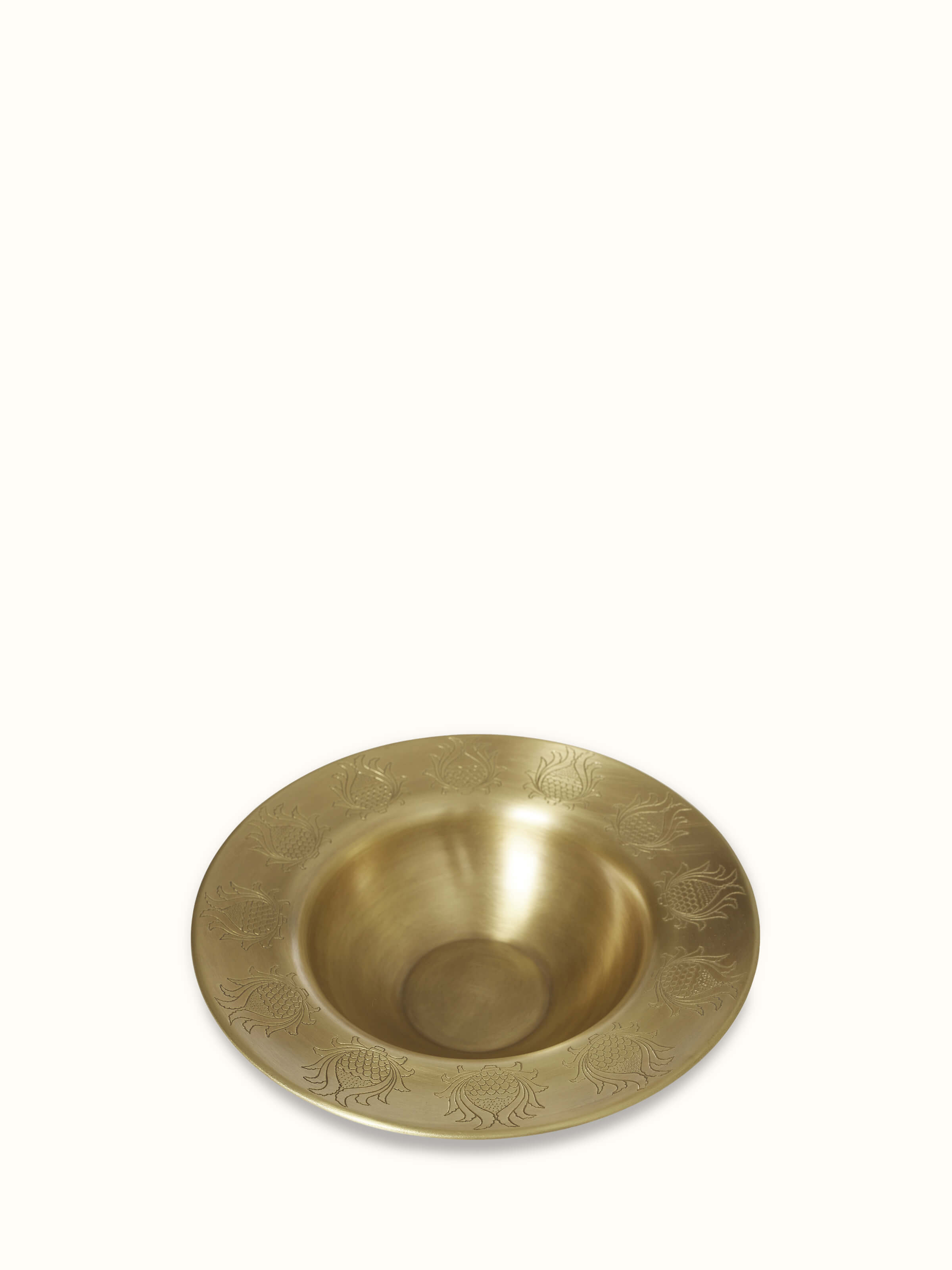 Detailed view of Brass potpourri bowl golden color