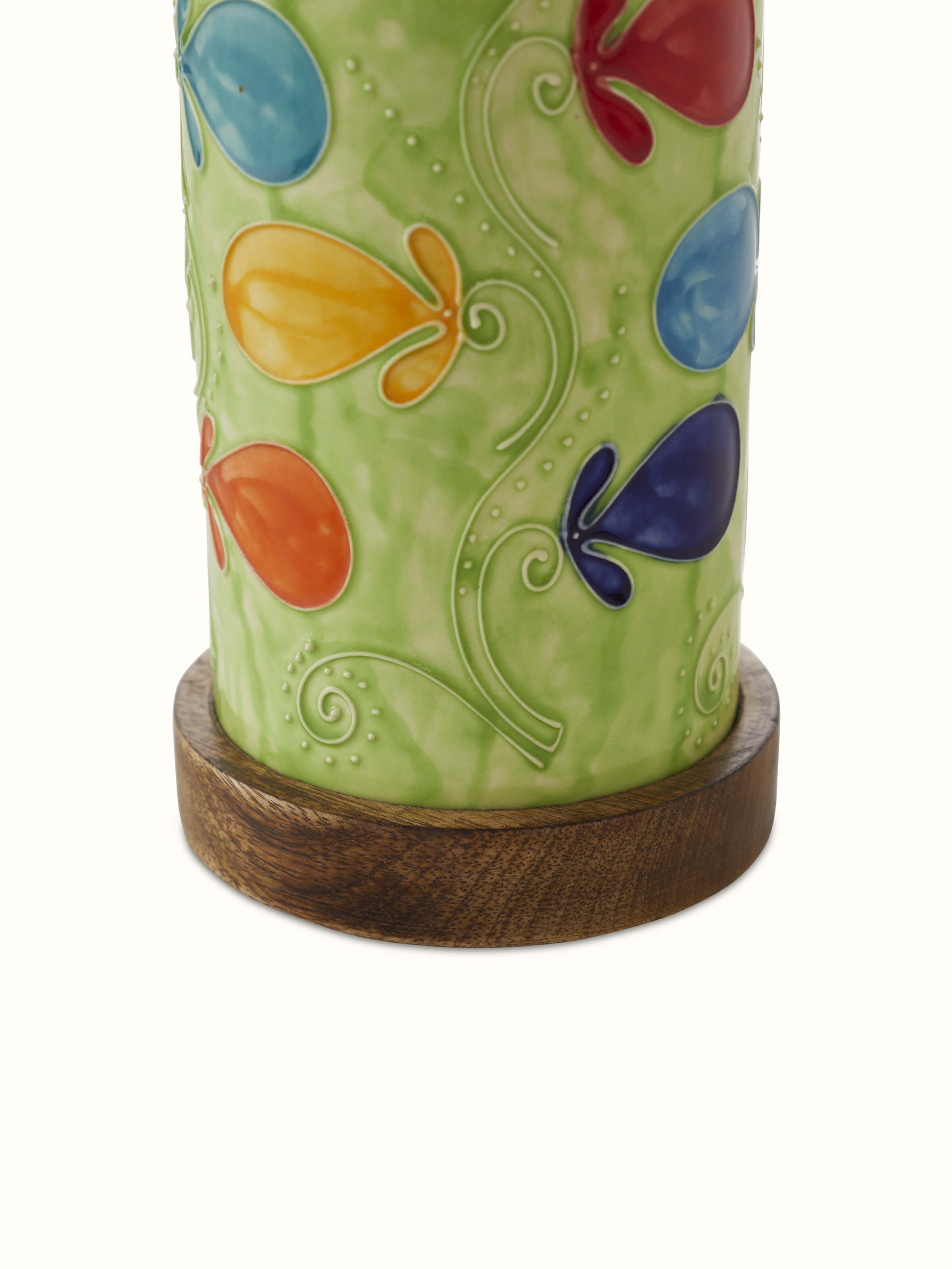 Back view of Natural Khurja Pottery Ceramic Table Vase, focusing on the full design and ceramic finish