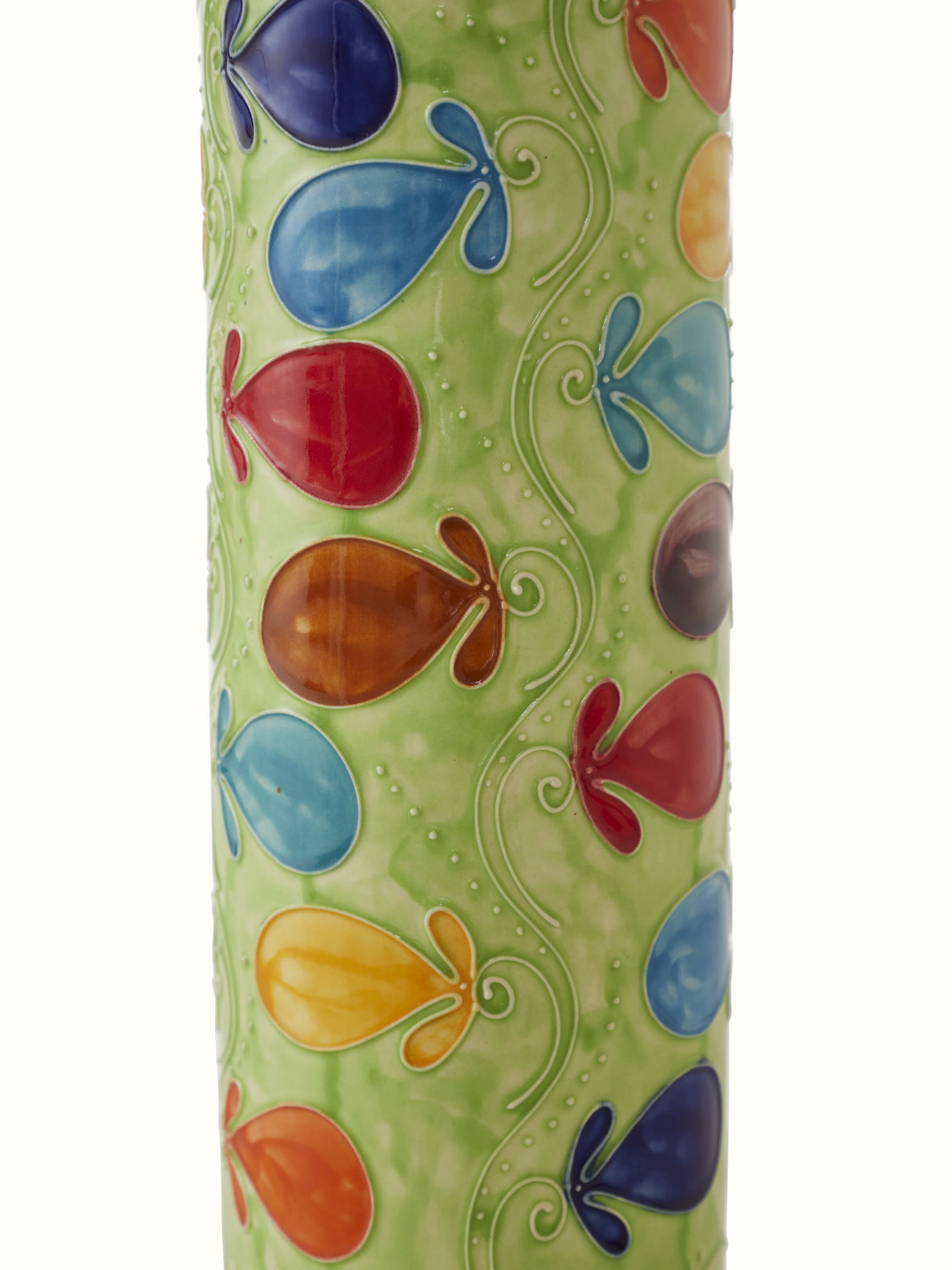 Top view of Natural Khurja Pottery Ceramic Table Vase, emphasizing the design and pottery details