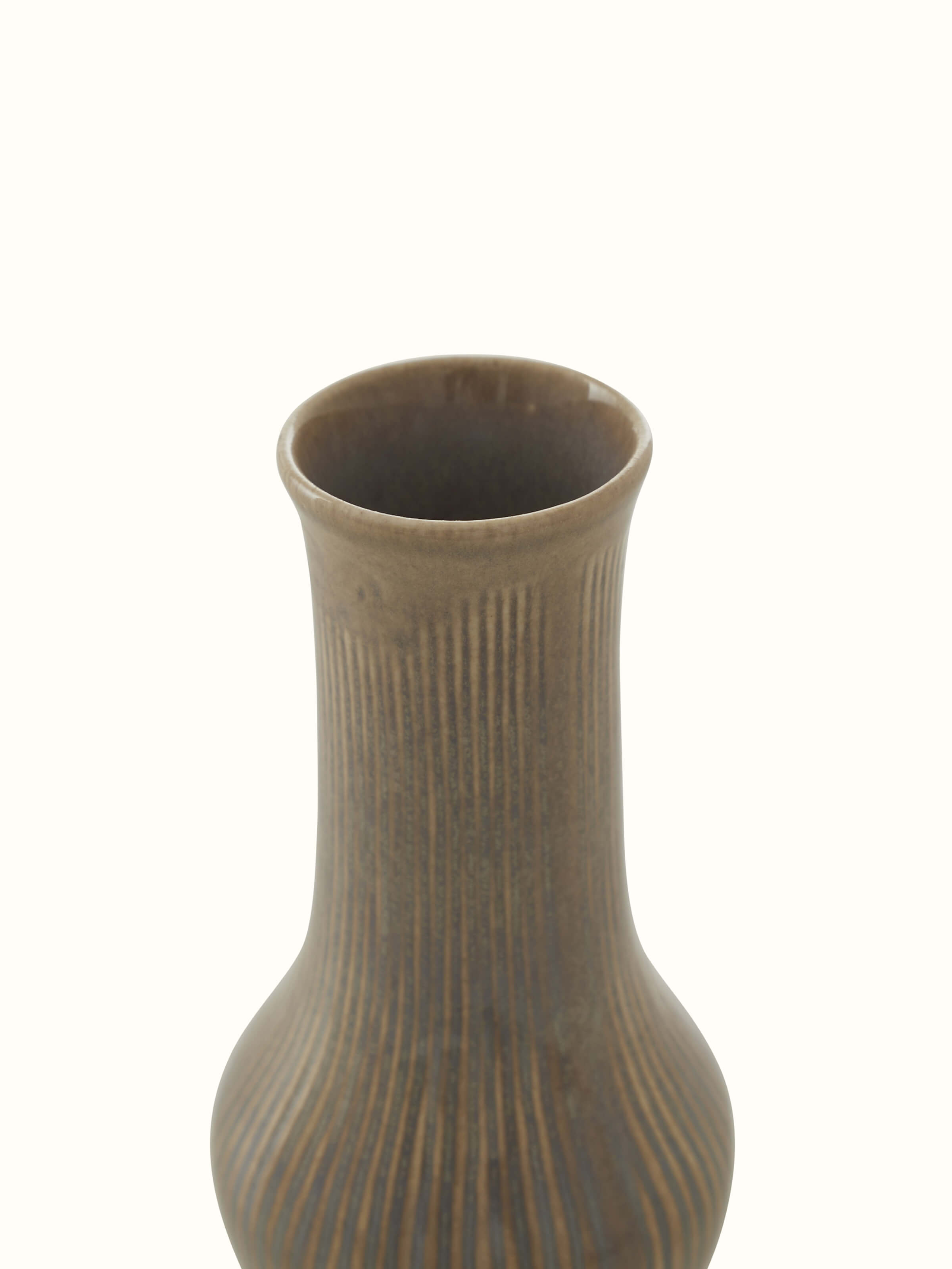 Alternate view of Khurja Pottery Ceramic Bud Vase in brown color showcasing different angles and design features.