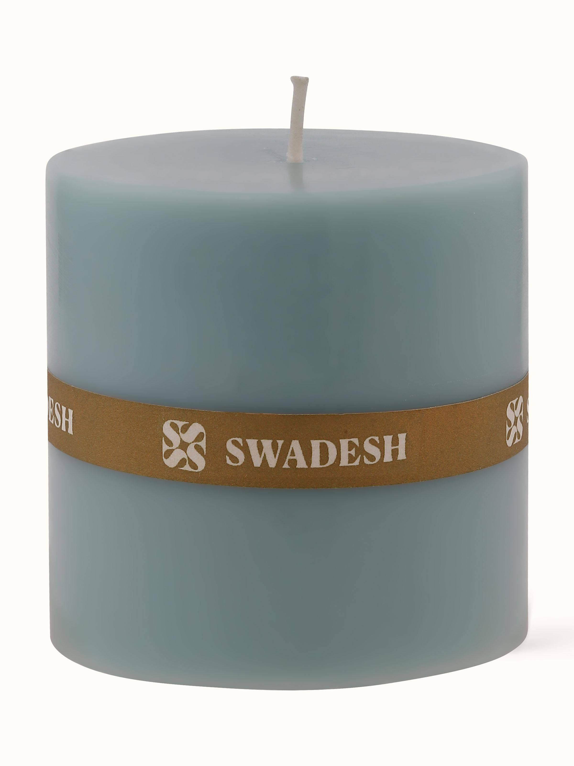 Side view of Neroli Pillar Candle (3 inches) displaying the cylindrical shape and subtle texture of the candle.