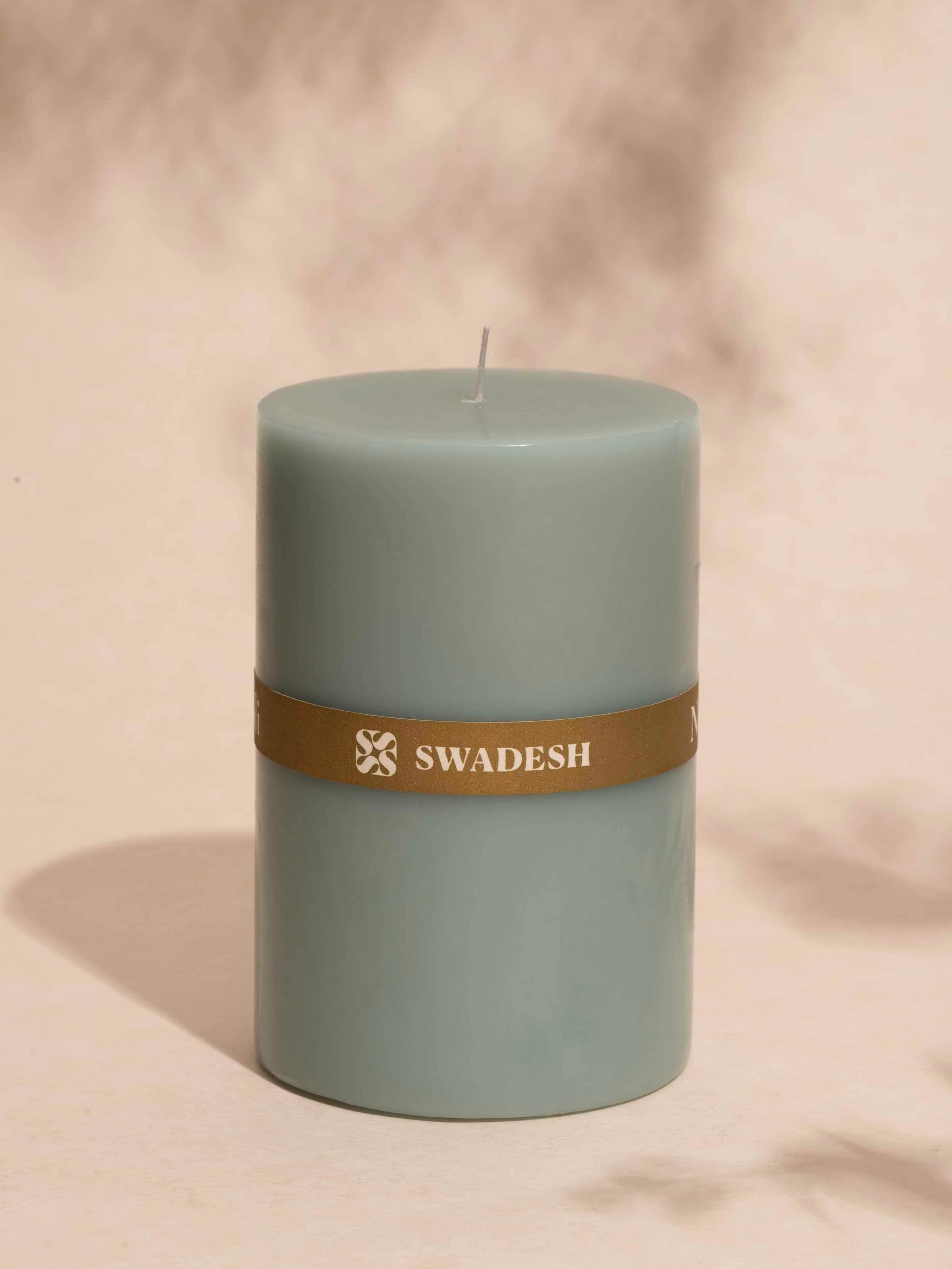 Side view of Neroli Pillar Candle highlighting its smooth texture and craftsmanship