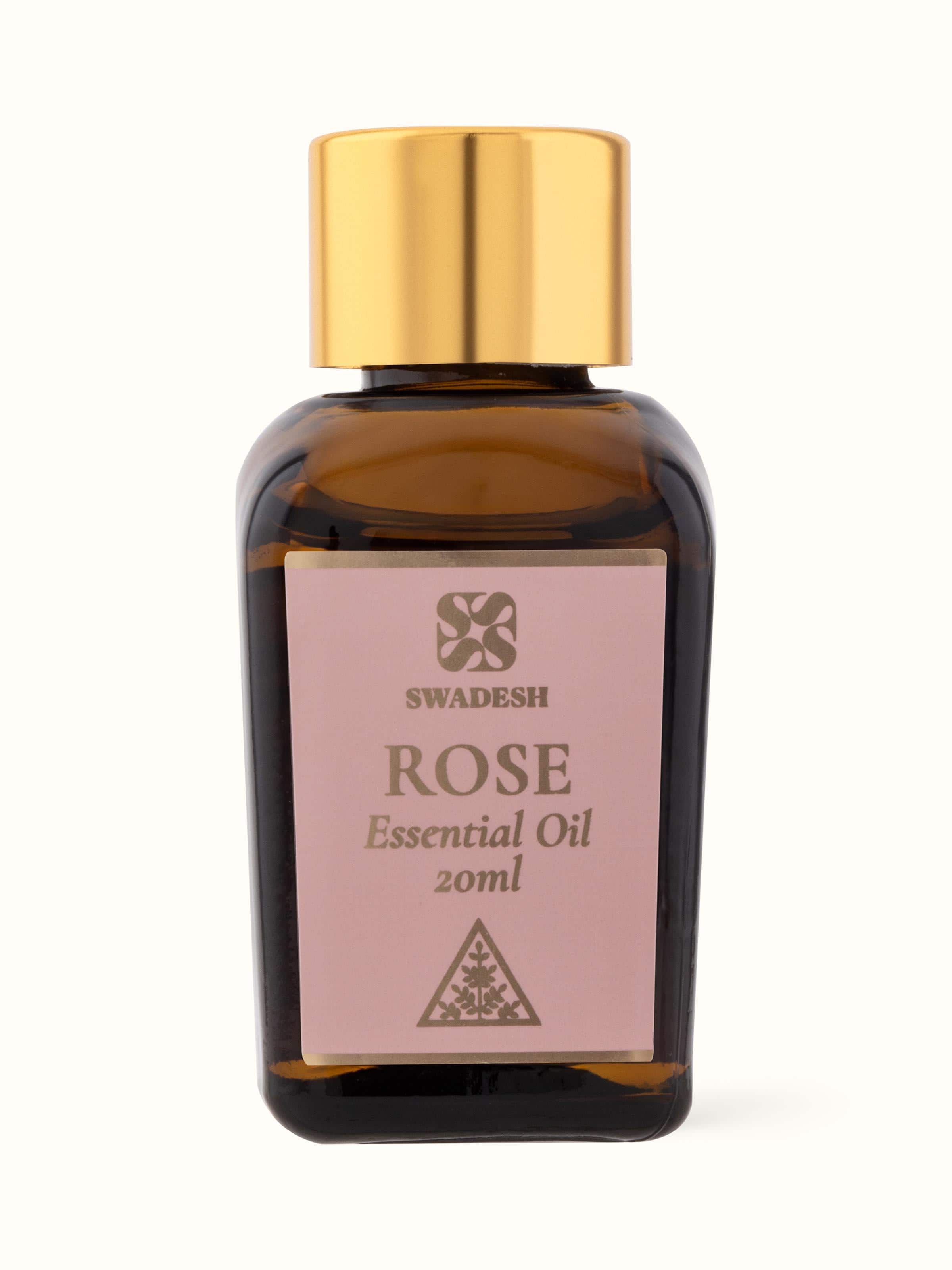 Front view of Essential Oil Rose highlighting beautiful packaging and rose imagery