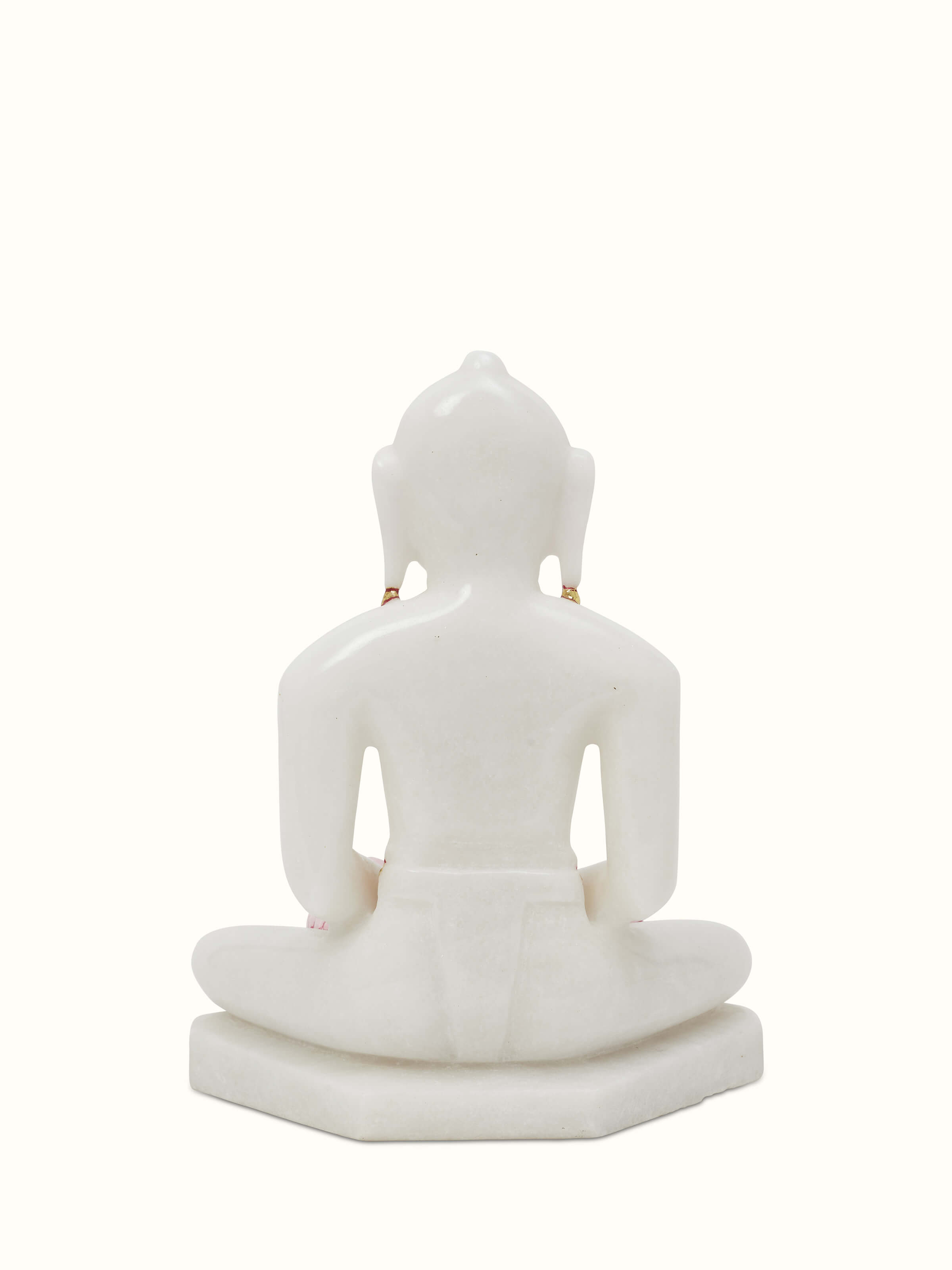 Close-up view of Carved marble Mahavir idol