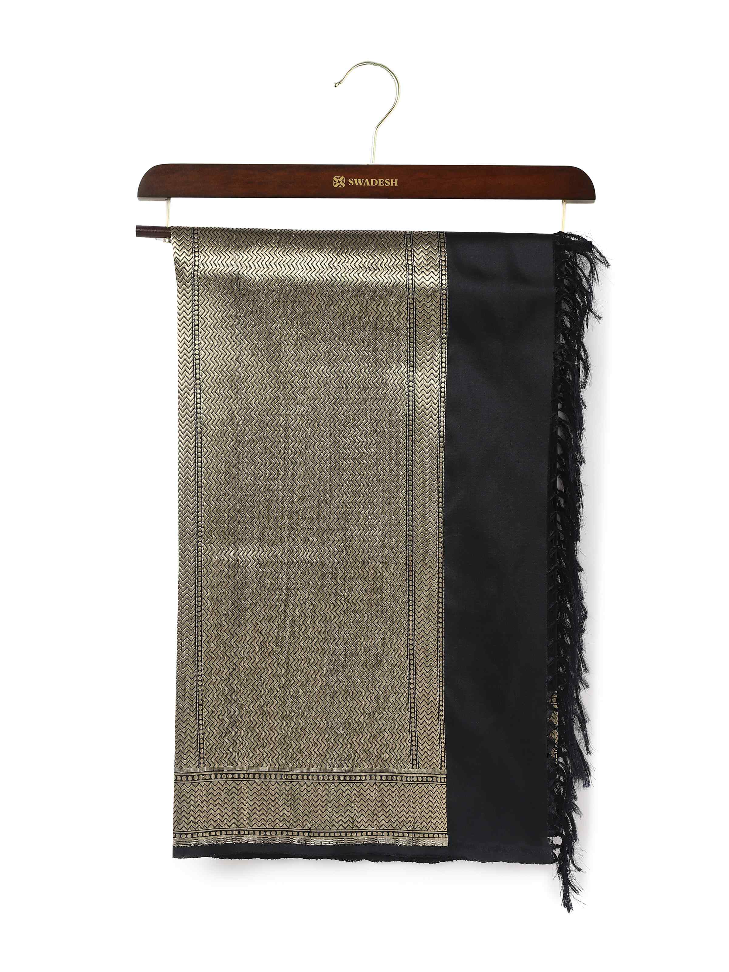 Black Silk Banarasi Dupatta