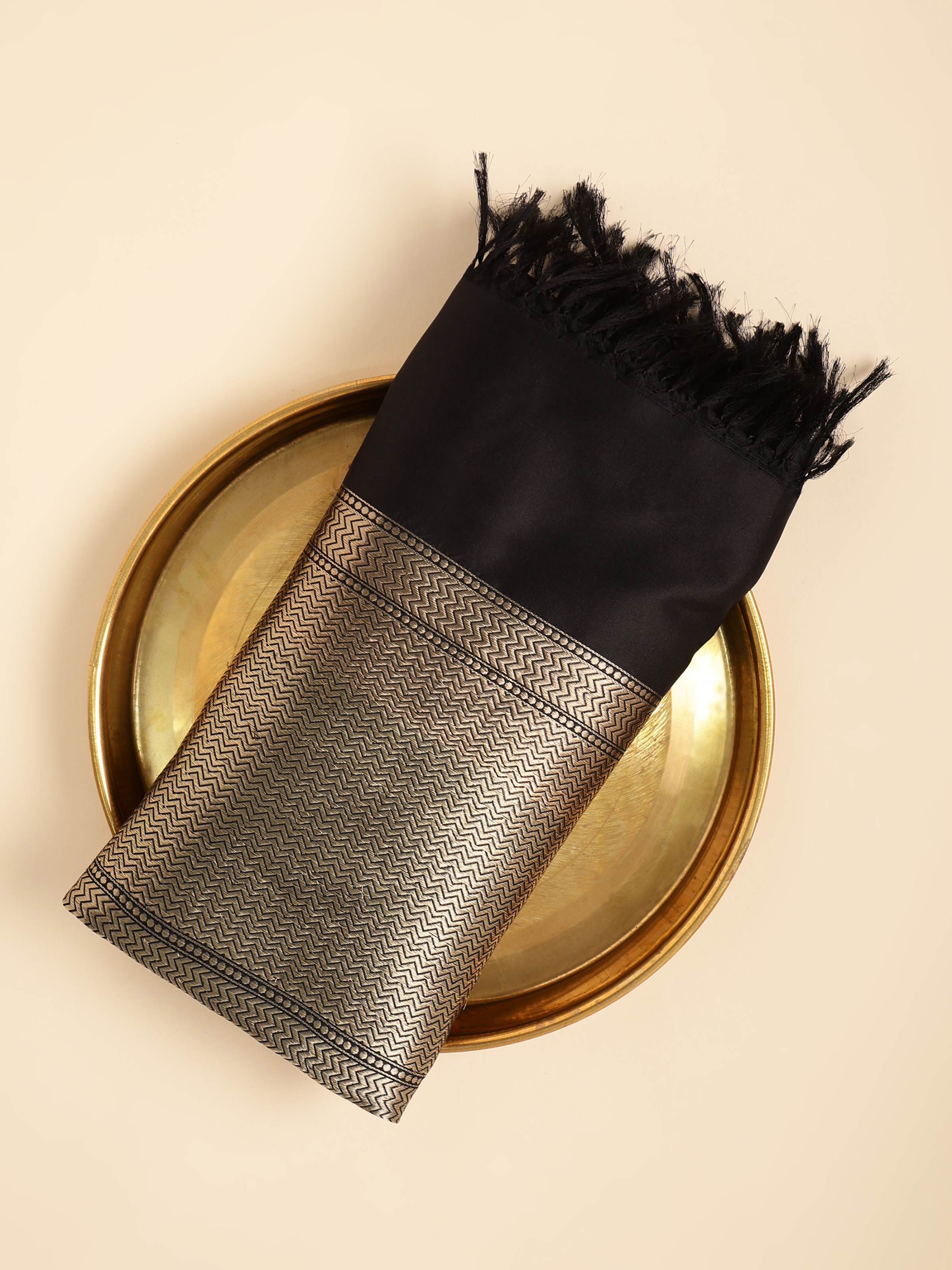 Black Silk Banarasi Dupatta