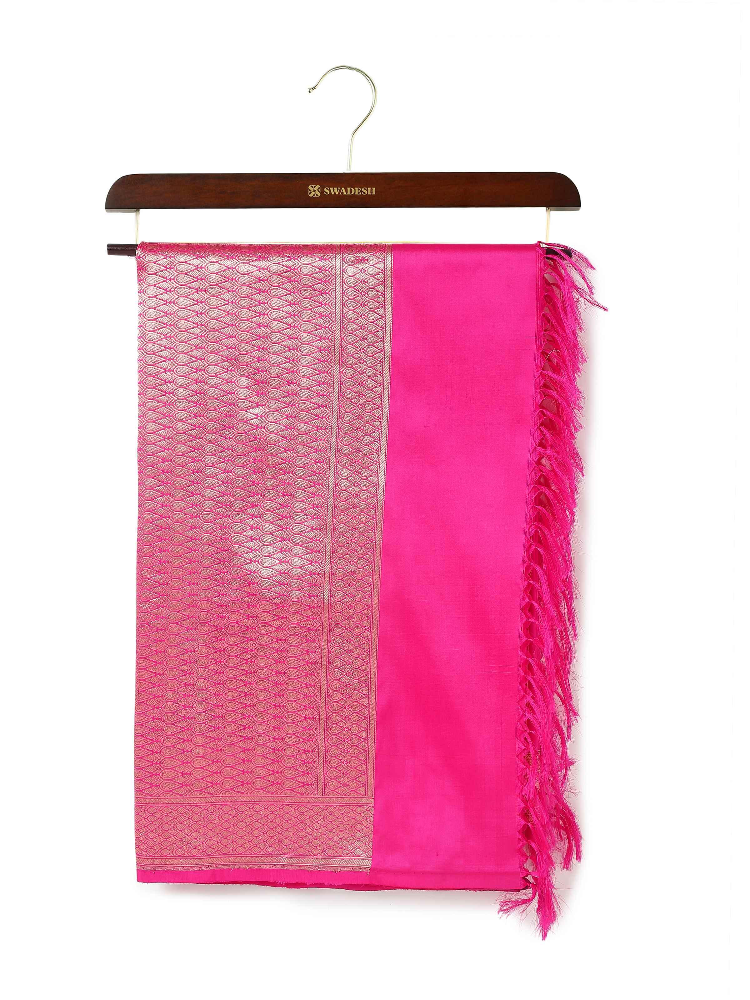 Pink Silk Banarasi Dupatta