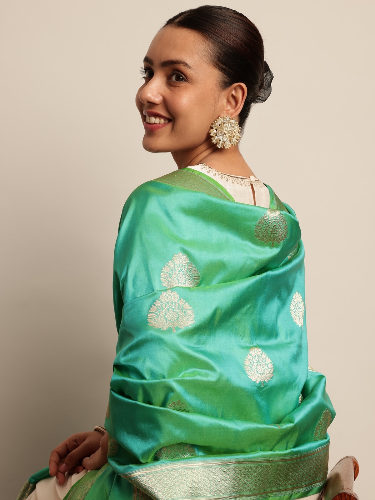 Aqua Silk Banarasi Dupatta