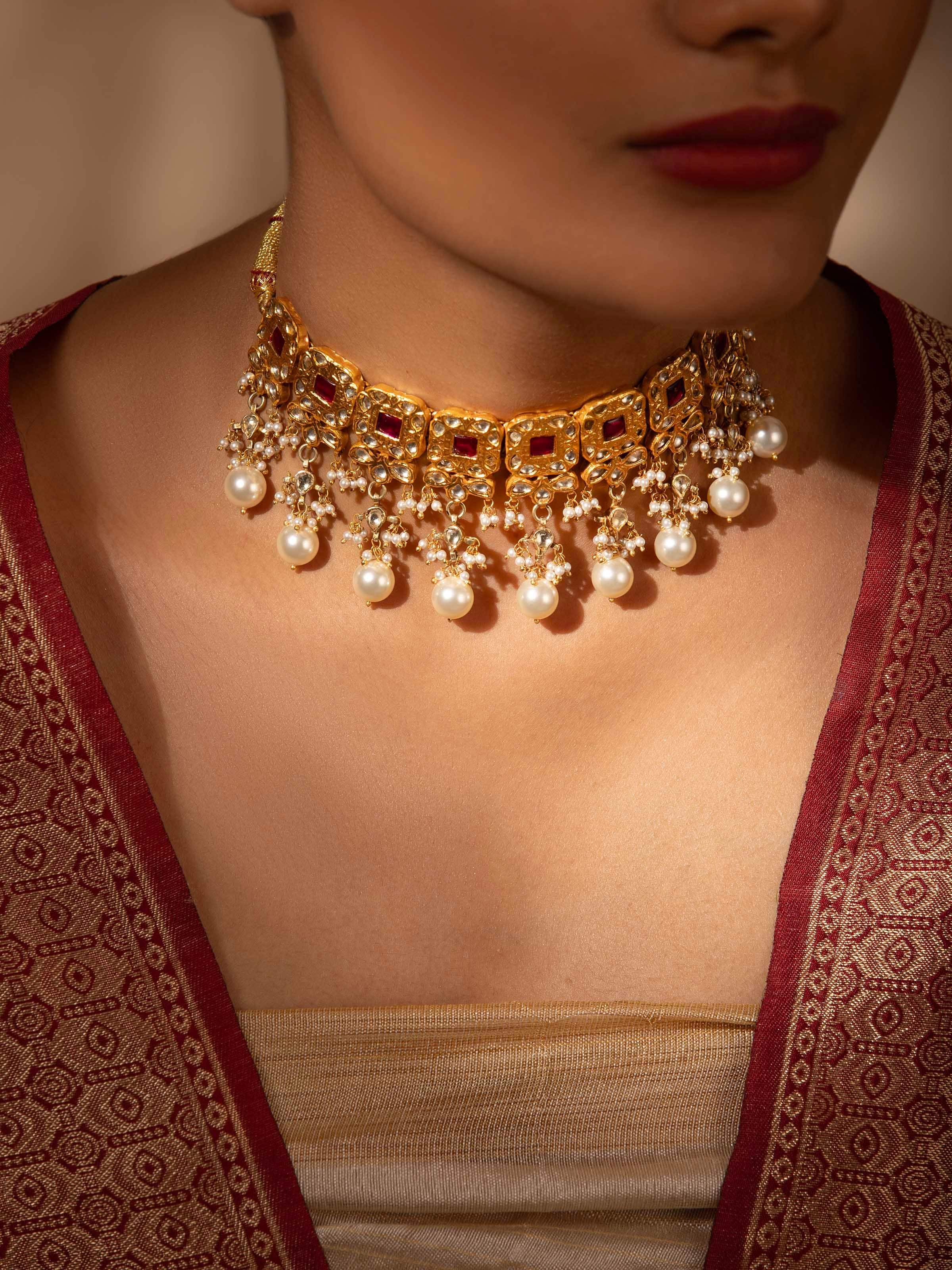 Side view of Silver Smithing Choker highlighting detailed workmanship