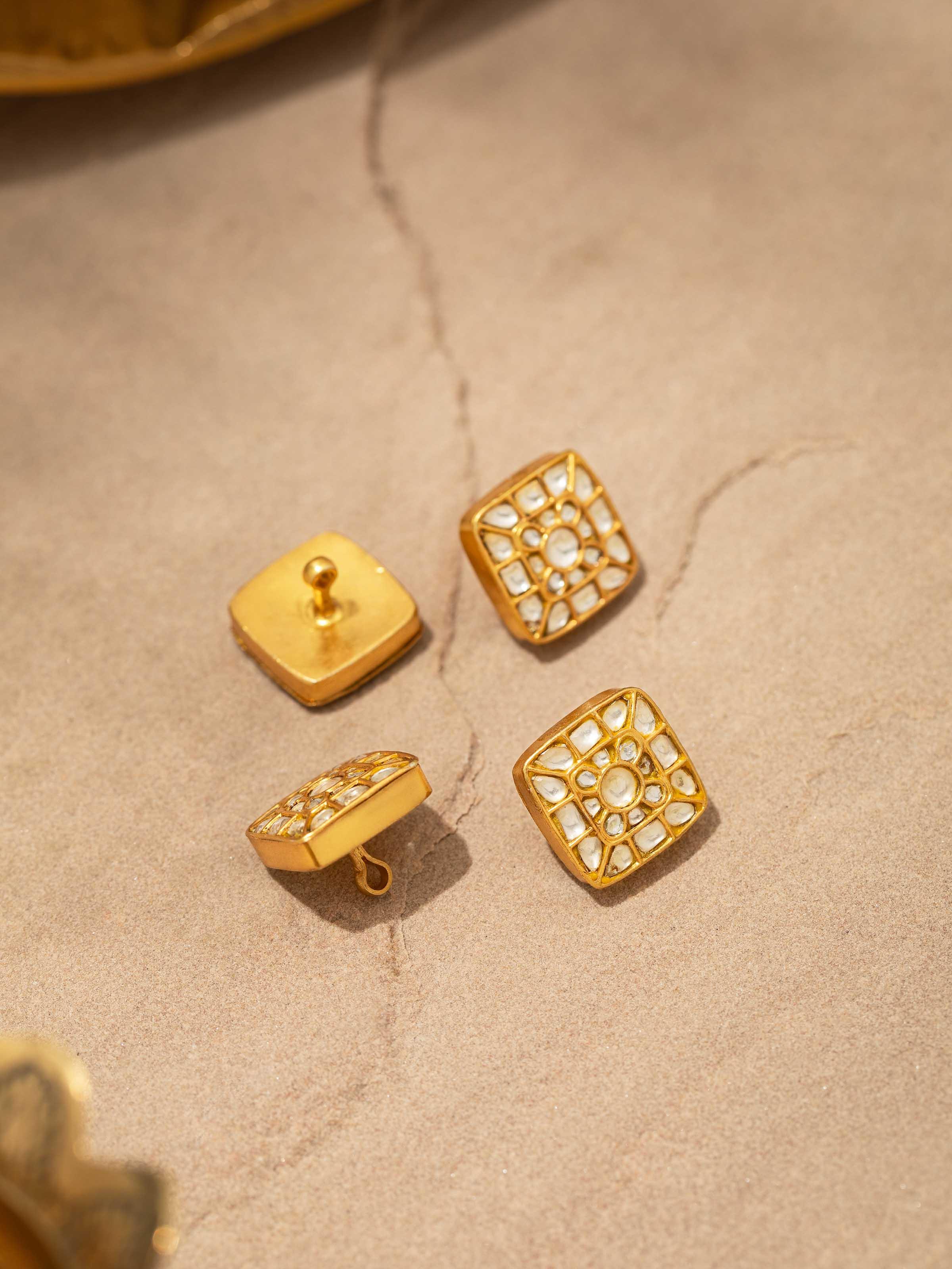 Detailed view of Silver Smithing Jodhpuri Button Set highlighting the craftsmanship and variety of buttons.