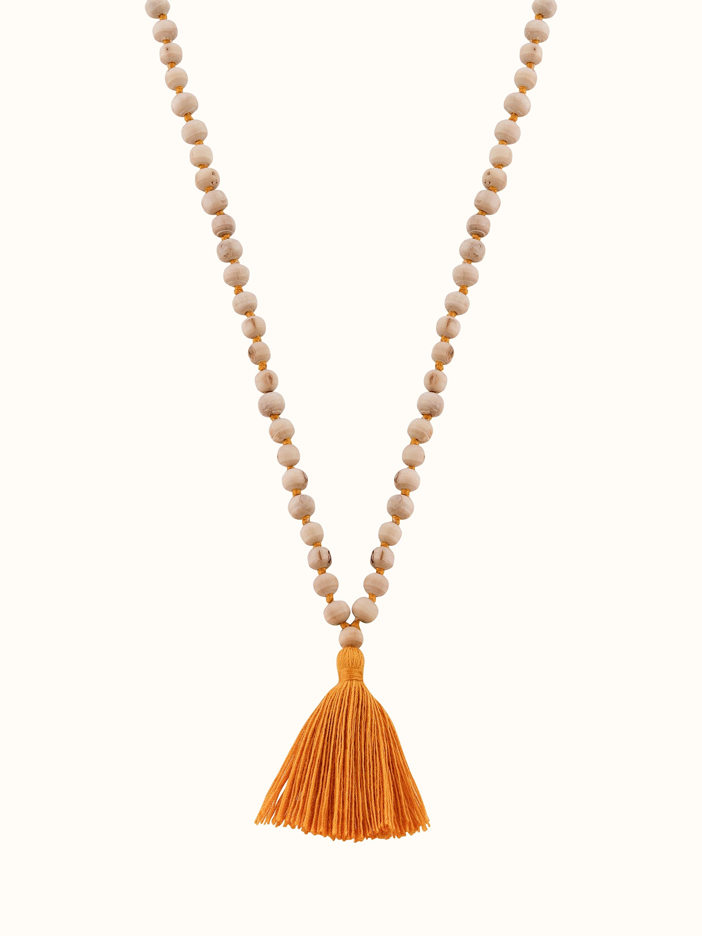 Front view of Tulsi Mala (6mm) showcasing the uniform bead size and stringing.