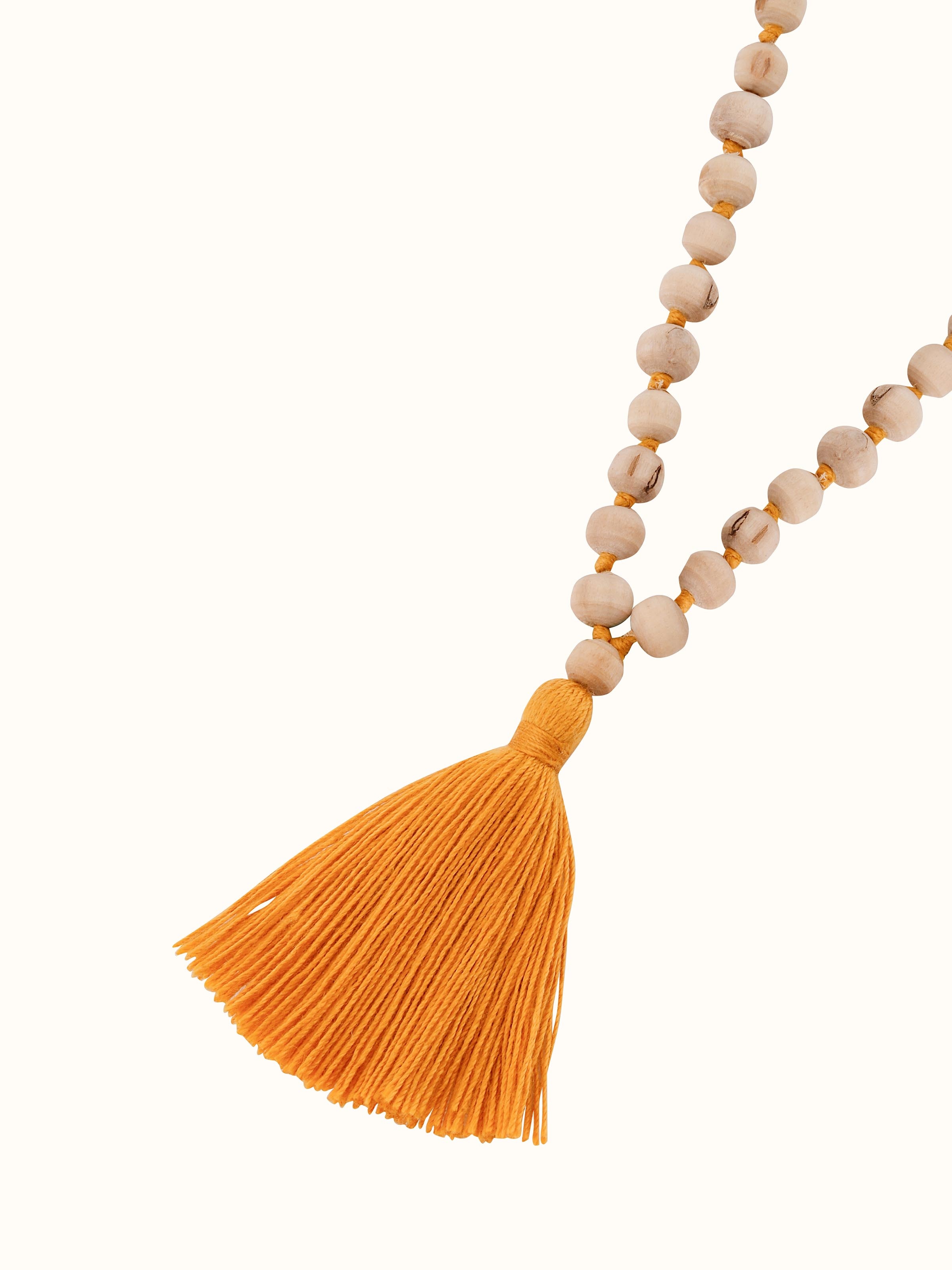 Detailed close-up of Tulsi Mala (6mm) showing the finish and texture of the beads.