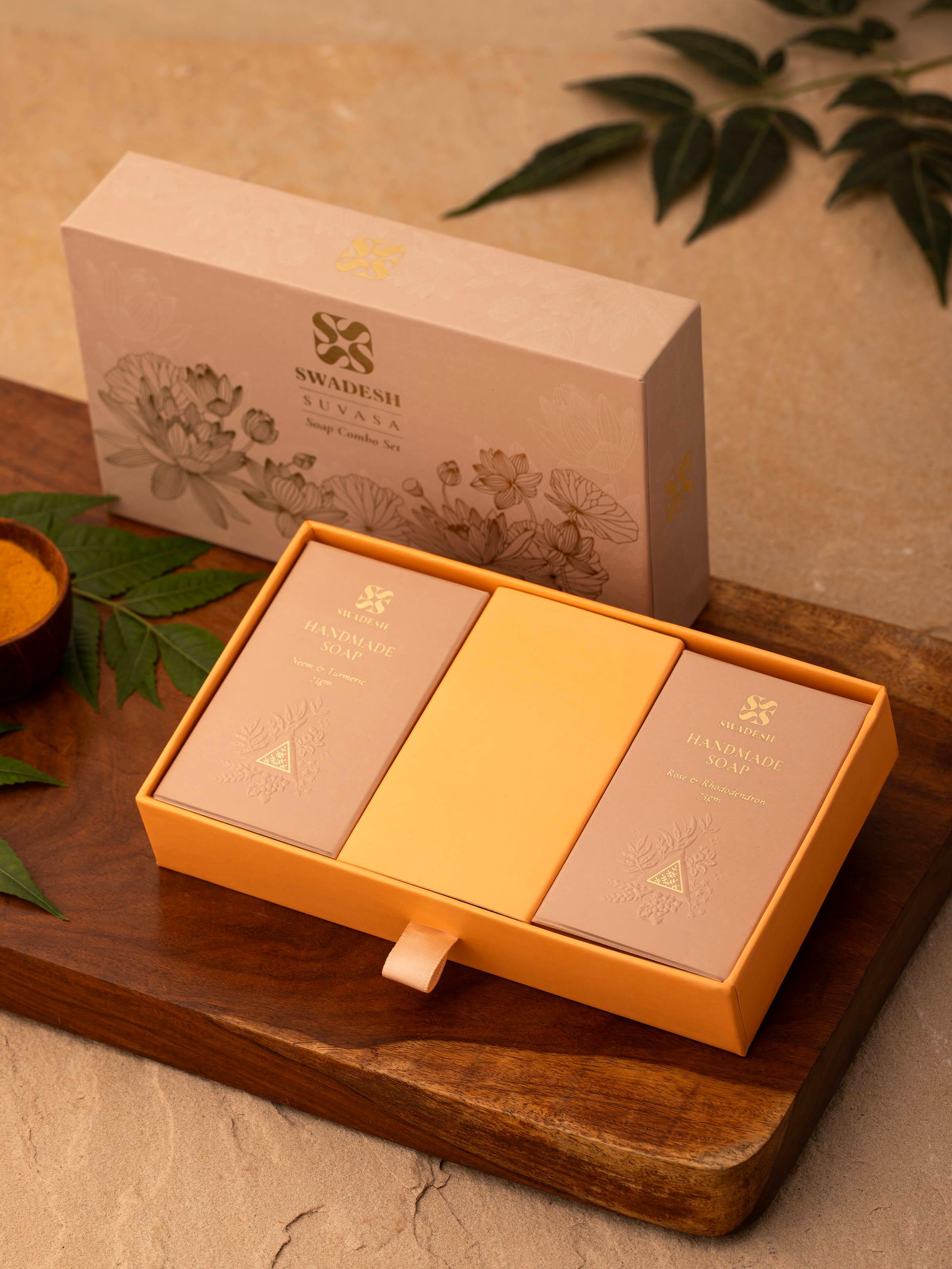 Close-up view of Suvasa Soap Combo Set (Pack of 2), highlighting the texture and details of the soap bars.