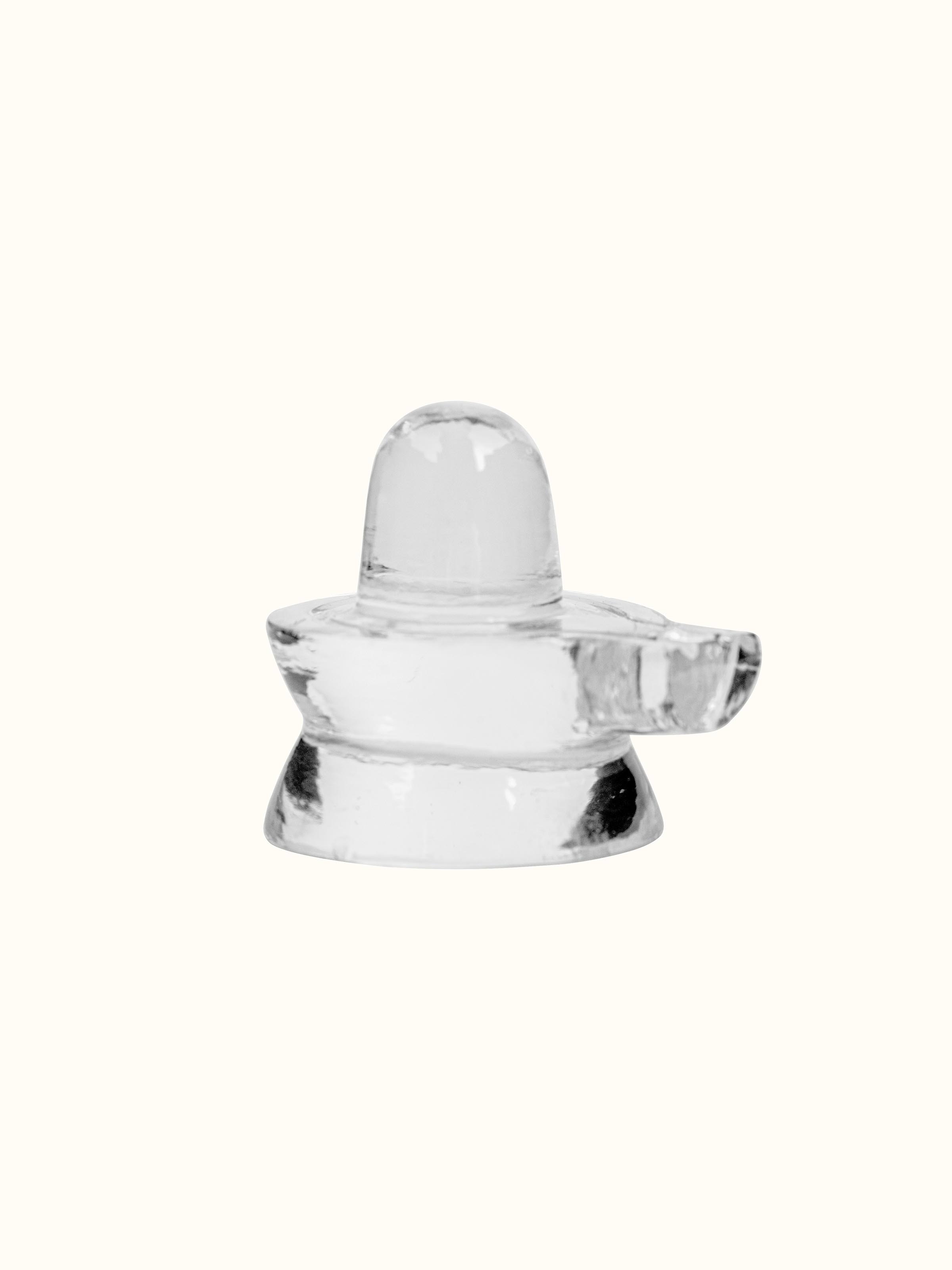 Overhead view of Medium Crystal Shivling highlighting its symmetrical design and craftsmanship