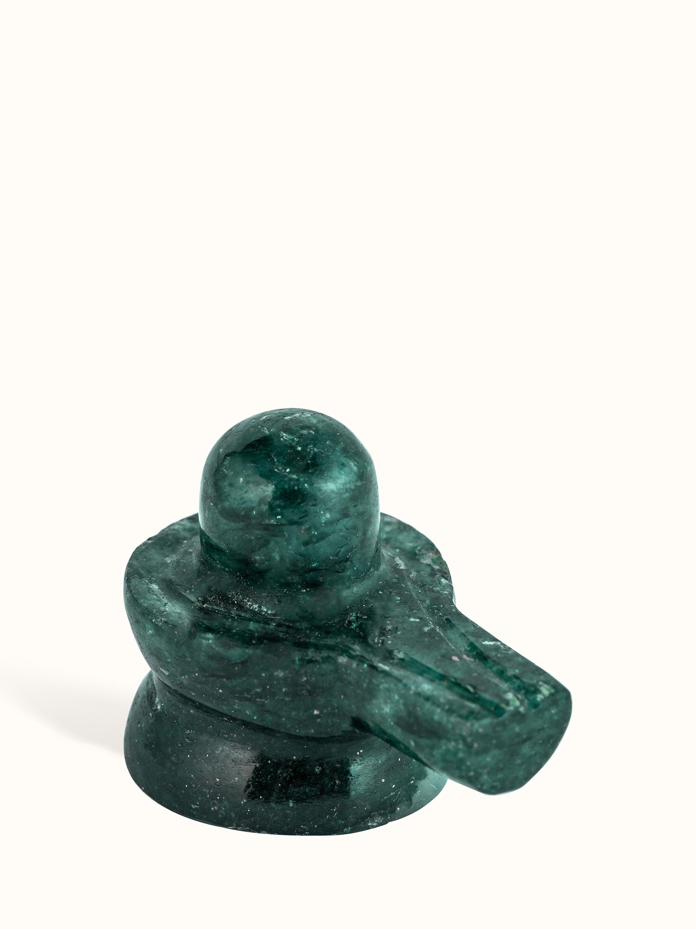 Detailed view of Swadesh Small Jade Shivling, highlighting its fine craftsmanship and symbolic value.