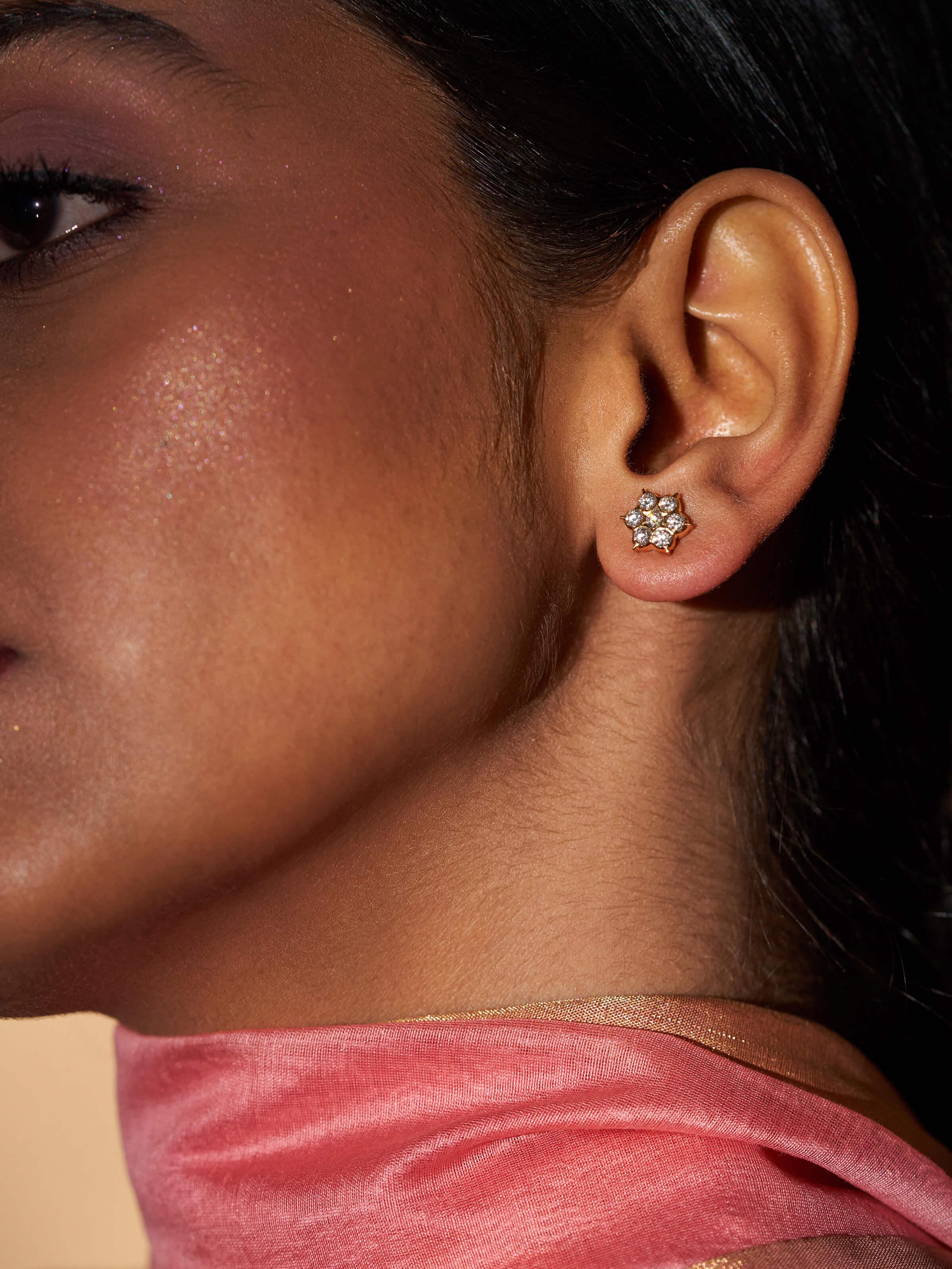 Angled shot highlighting the intricate floral patterns and gold finishing