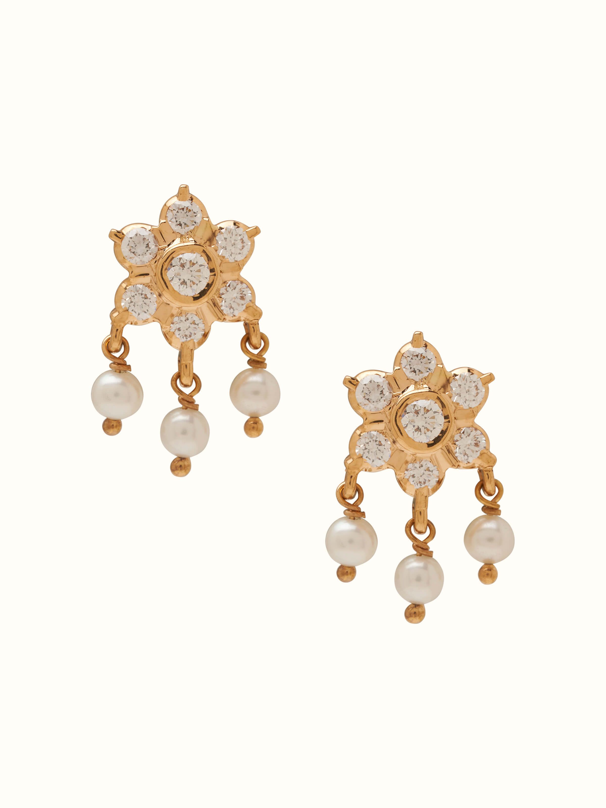 Front view of Close-setting 22 Karat Gold Studs showcasing their luxurious finish and elegant design.