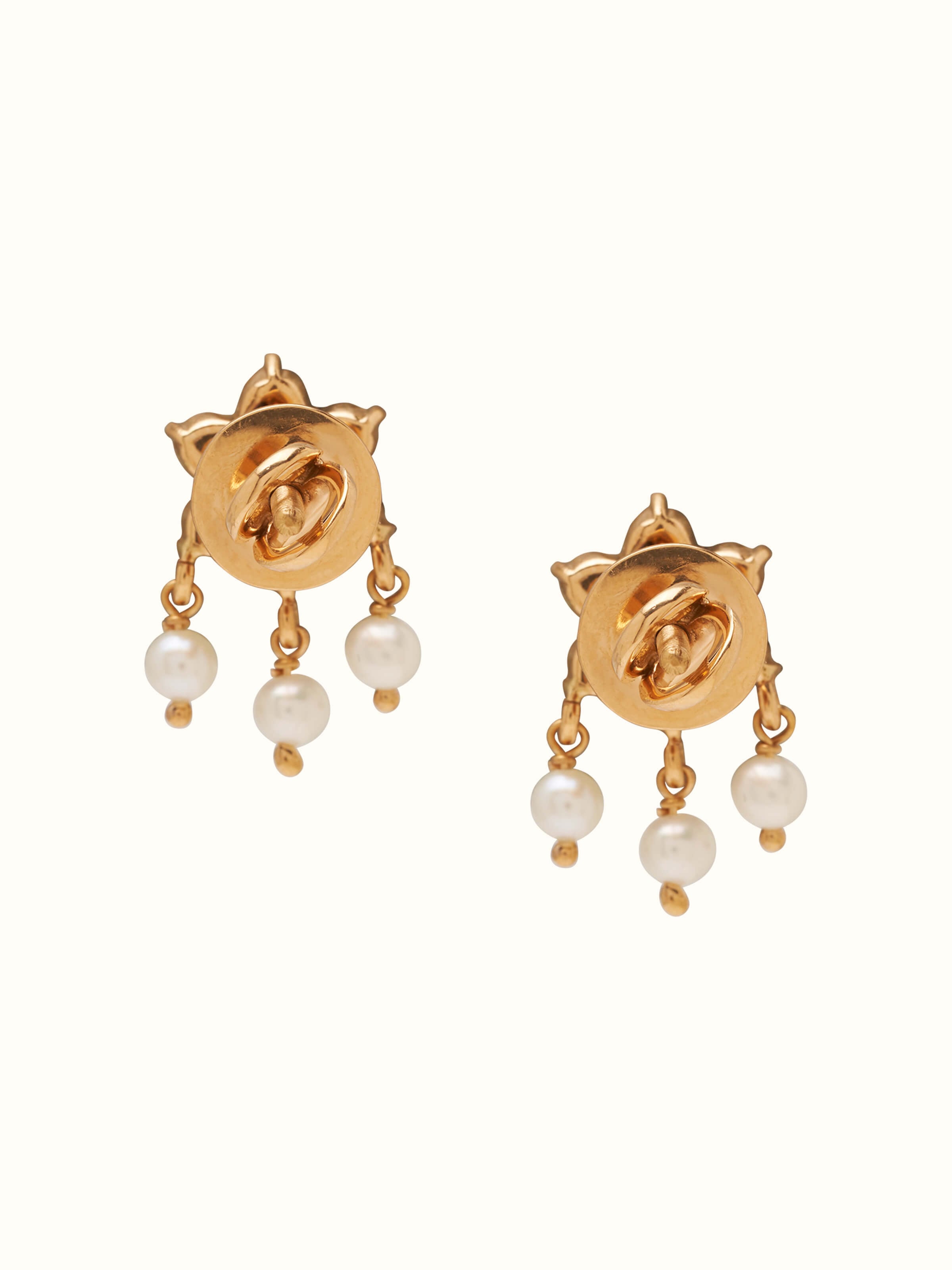 Back view of Close-setting 22 Karat Gold Studs showcasing their elegant setting and smooth finish.
