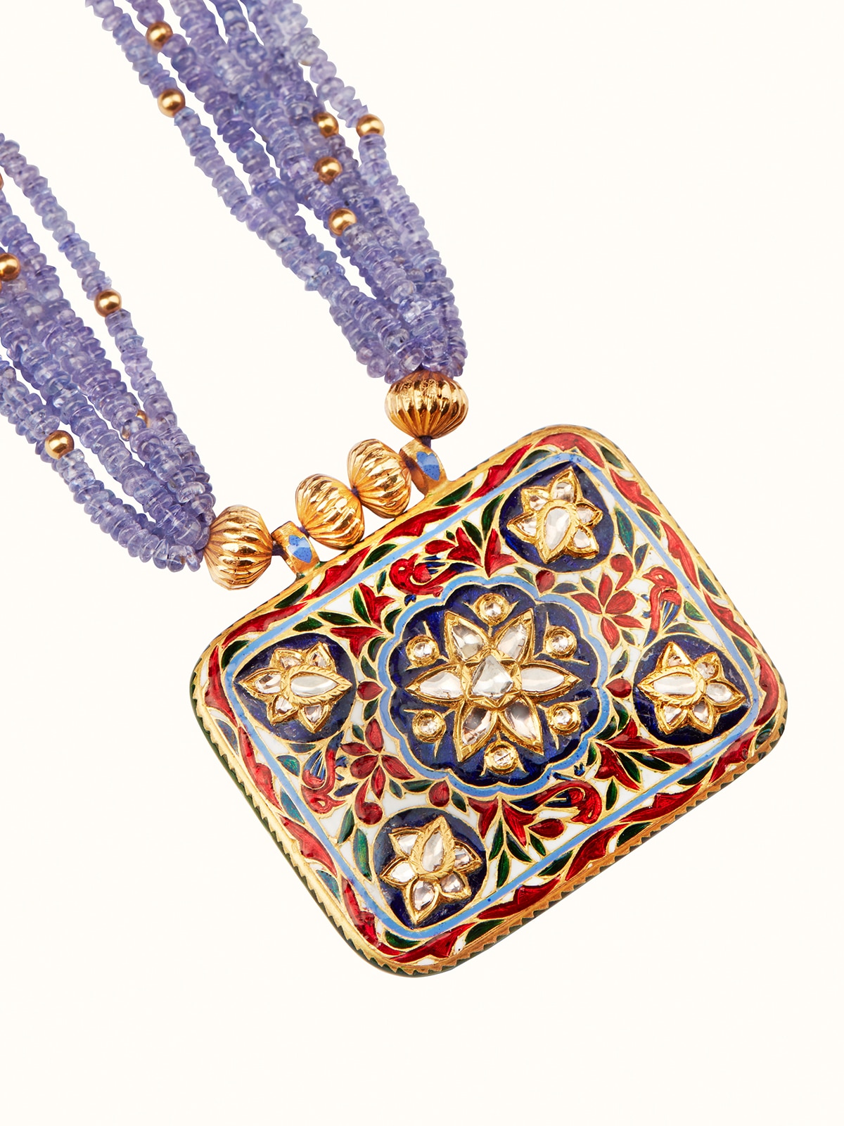 Meenakari 22 Karat Gold Pendant & Chain