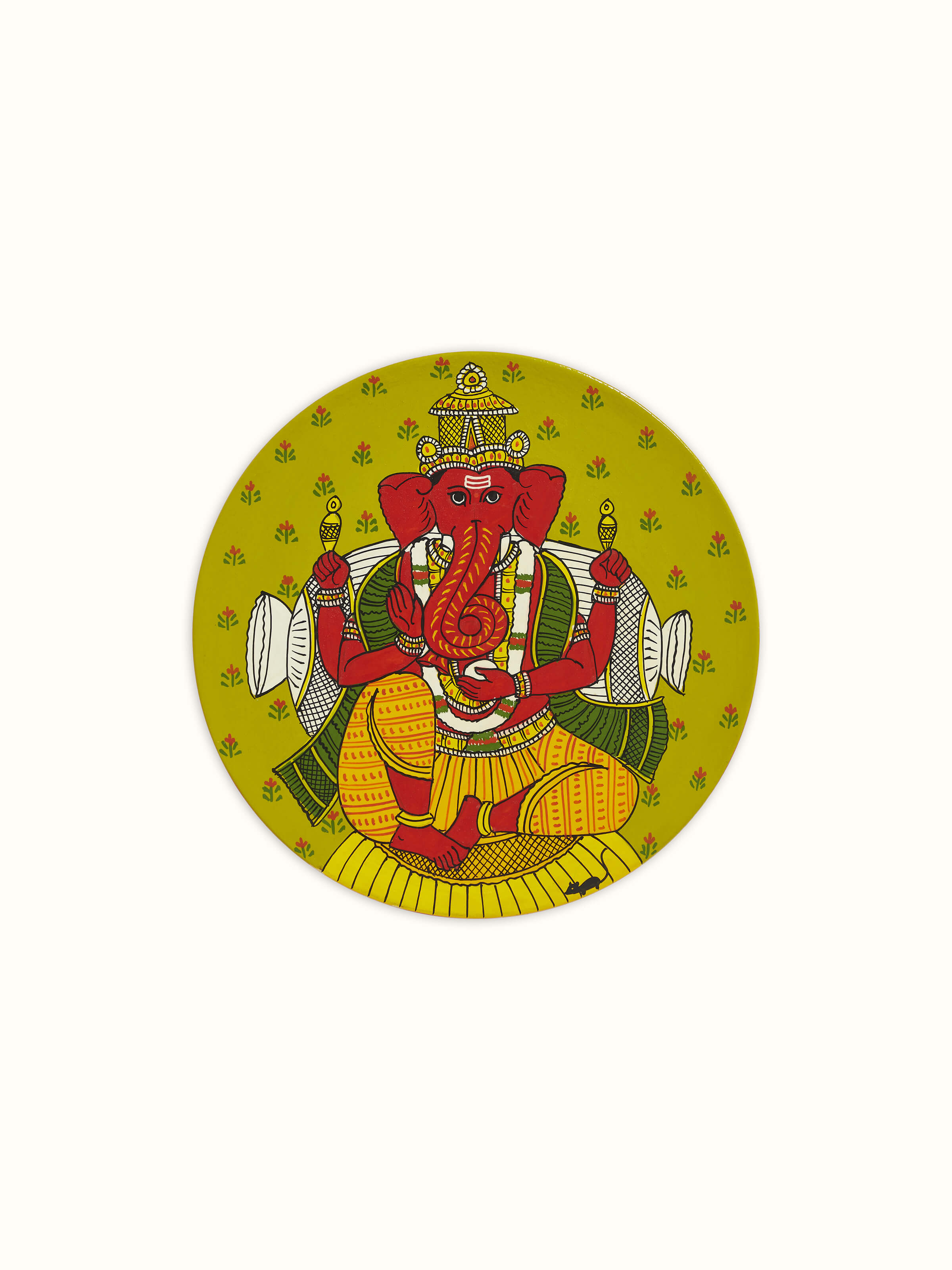 Front view of Cheriyal Ganesha display plate