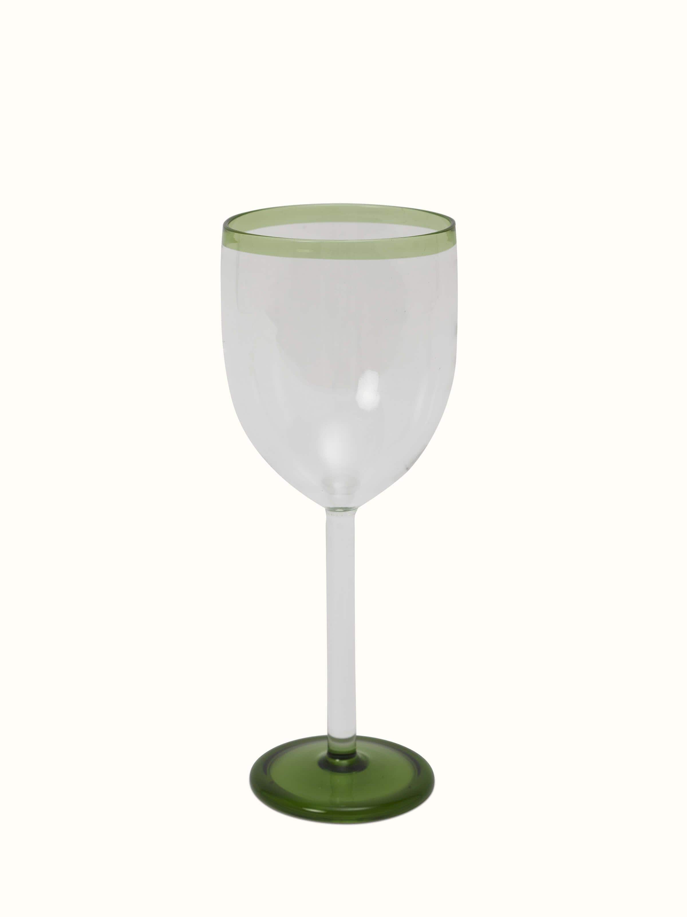 Side view of glass-worked bordeaux glasses (2 pcs), showcasing the elegant shape and finish.