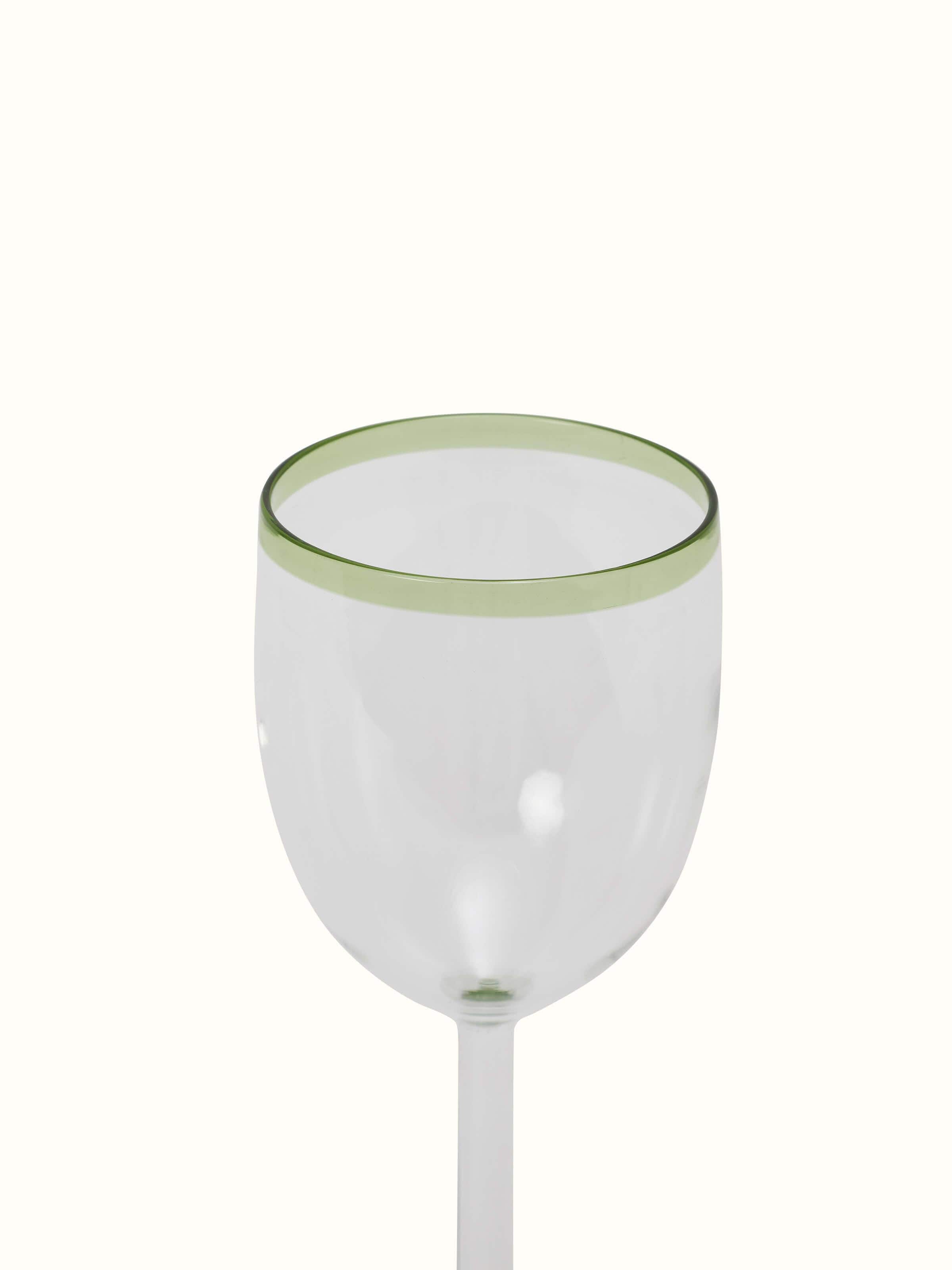 Close-up view of glass-worked bordeaux glasses (2 pcs), highlighting the intricate design details.