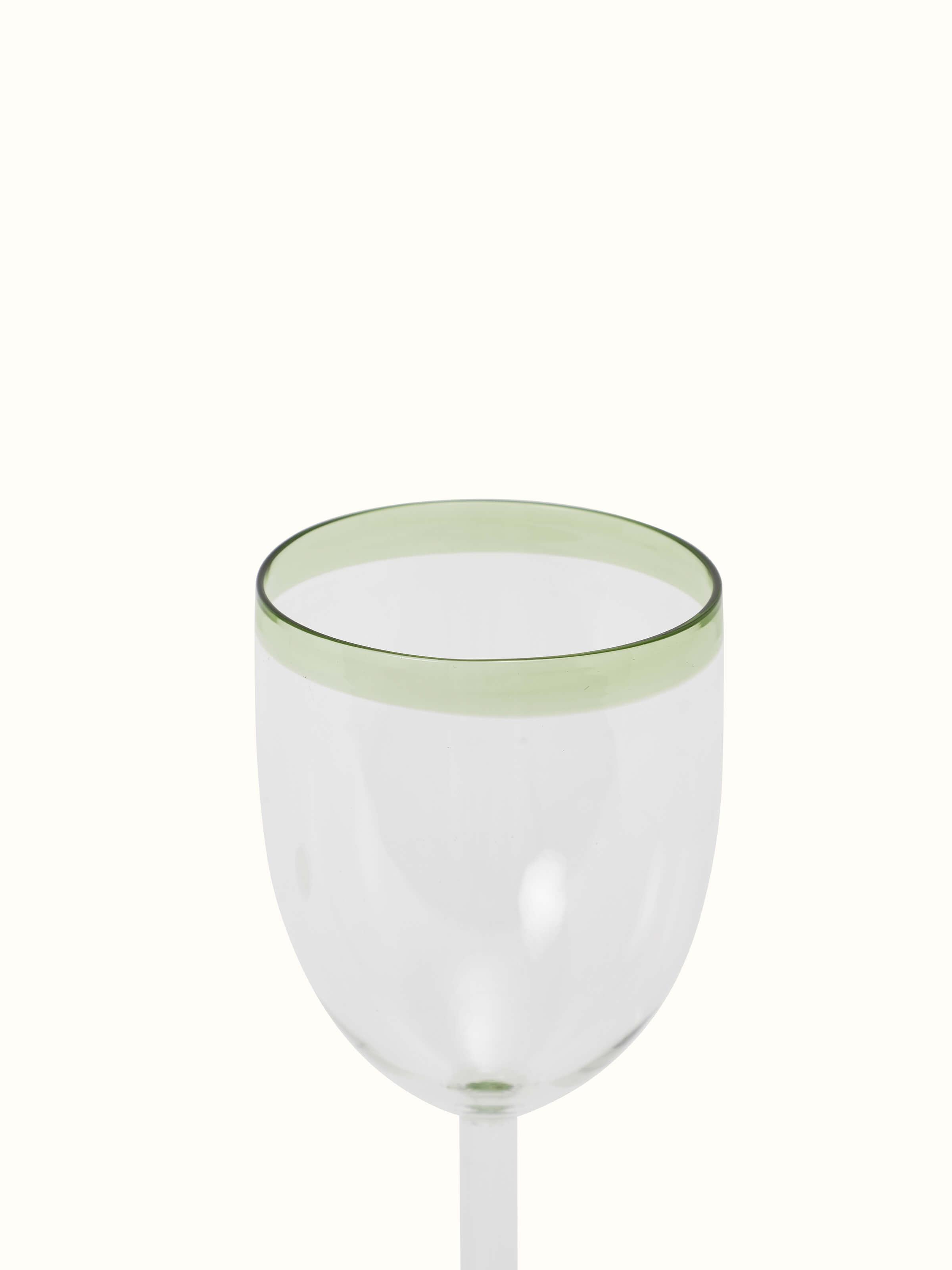 Close-up detail of Glass-Worked Wine Glasses (2 pcs) focusing on the intricate glasswork and patterns.