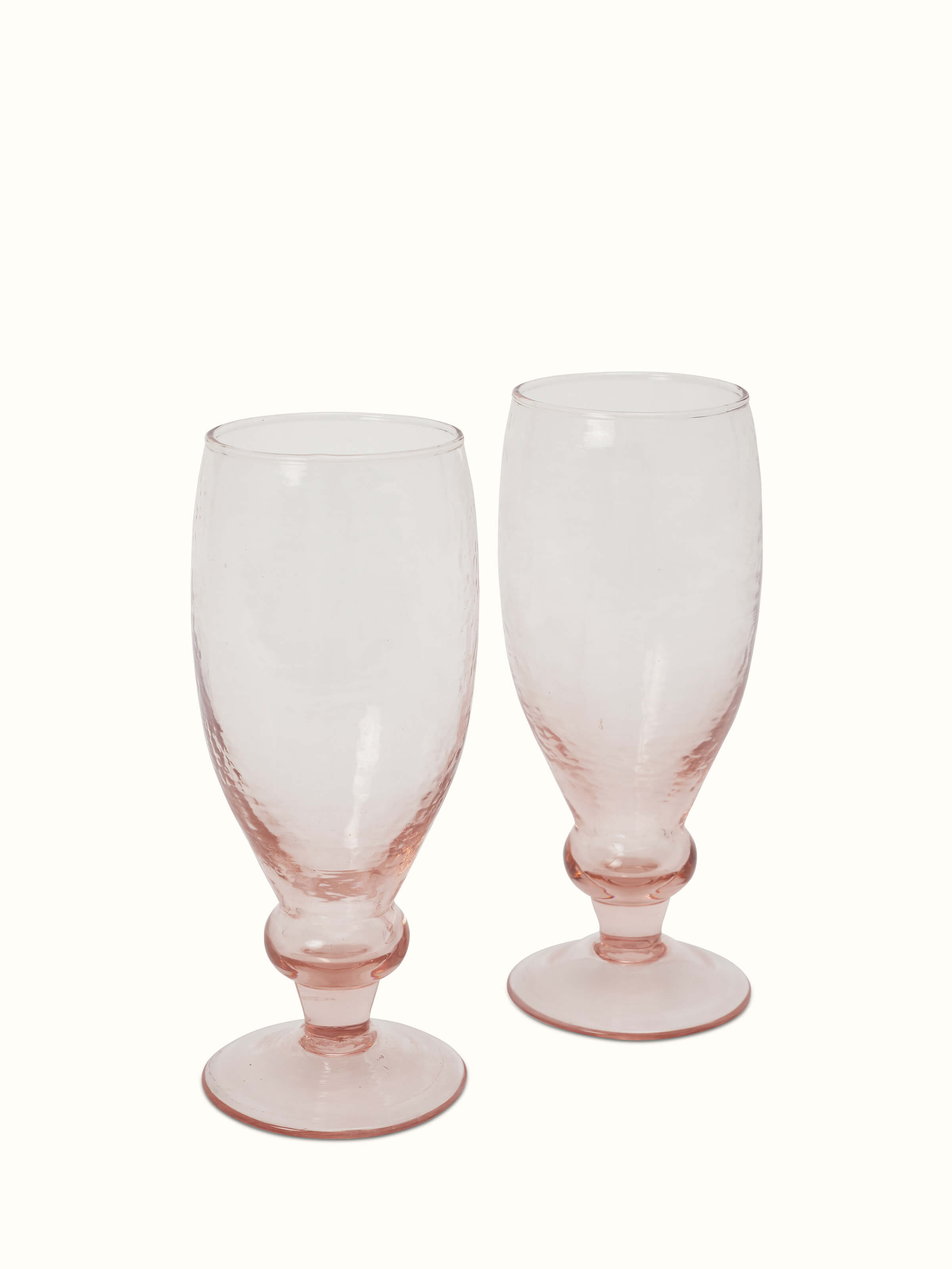 Angled view of Glass-worked wine glass set (2 pcs) showing the unique glasswork and elegant design