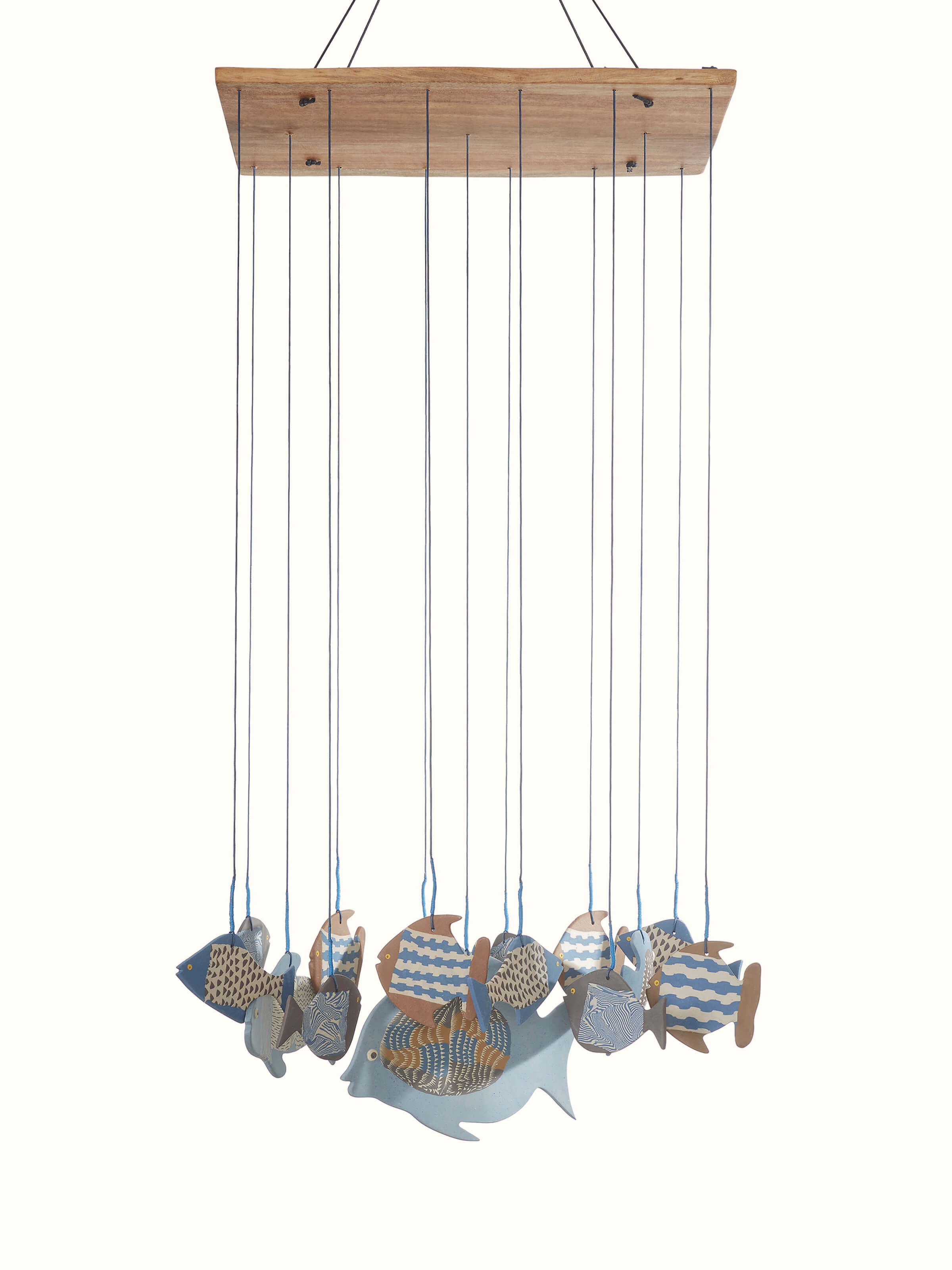 Front view of Ghungroo ceramicware clay wind chime
