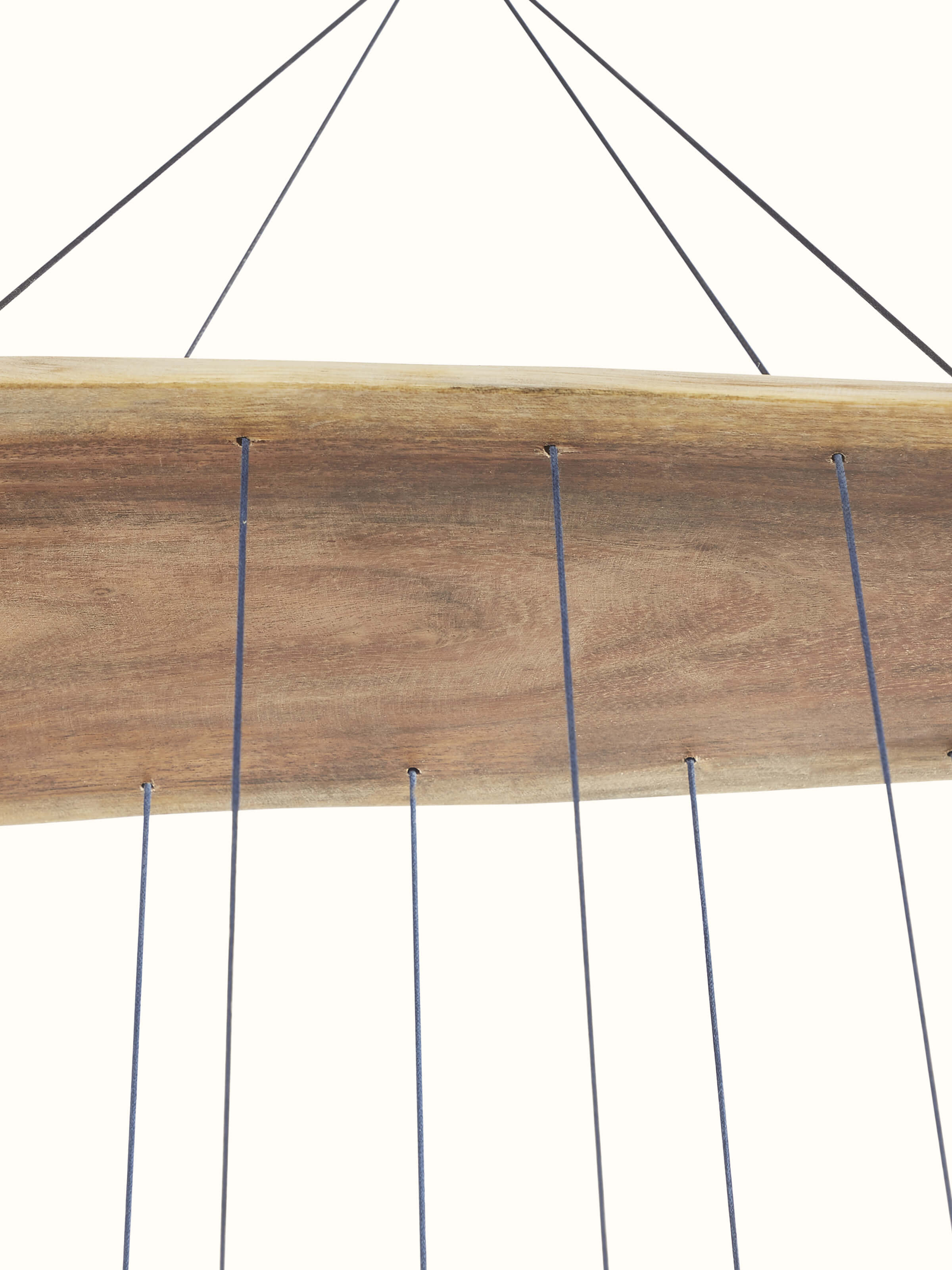 Symphonic ceramicware clay wind chime with close-up of the detailed design and finish.