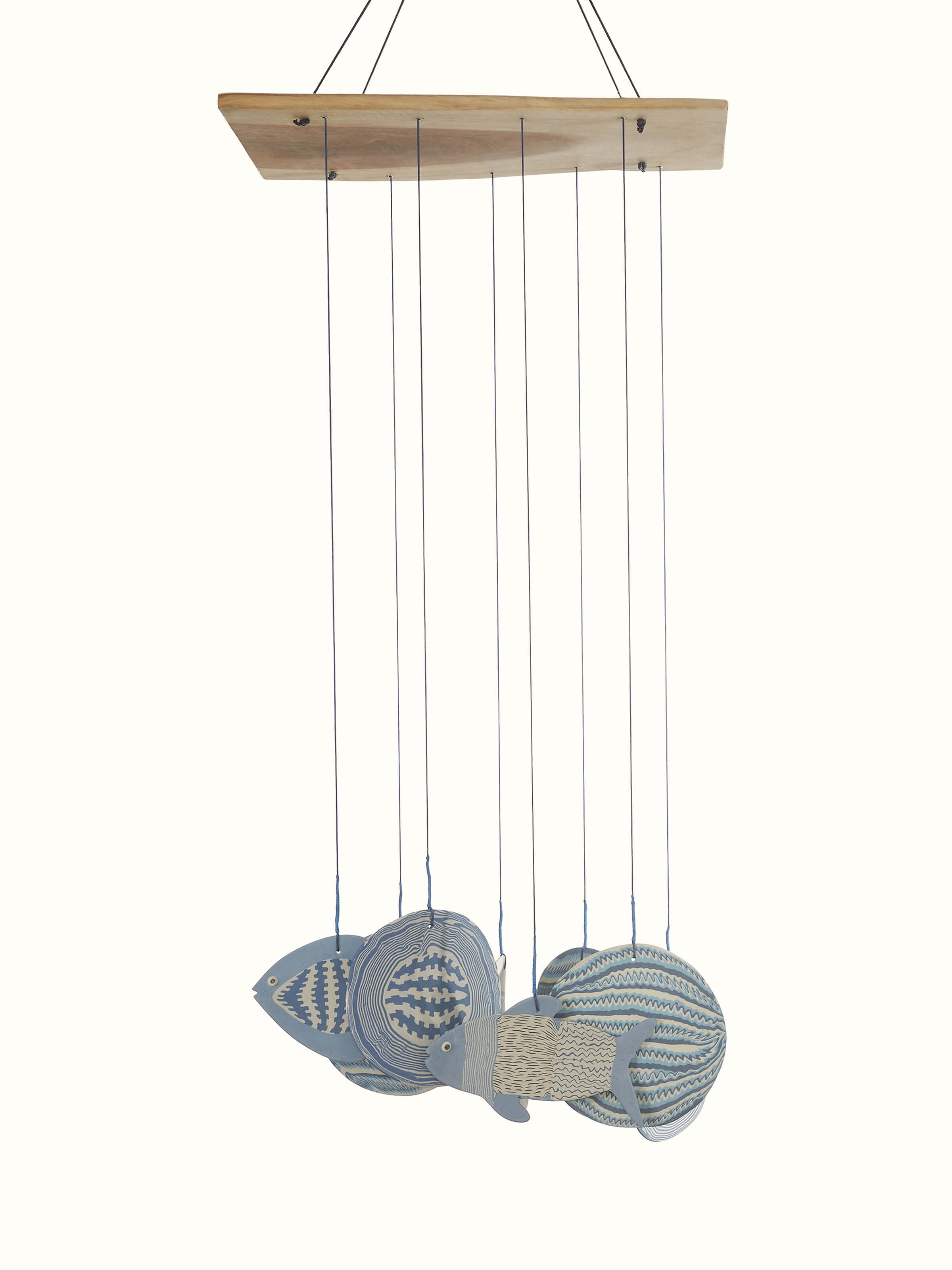 Front view of Resonant Ceramicware Clay Wind Chime featuring elegant design and craftsmanship