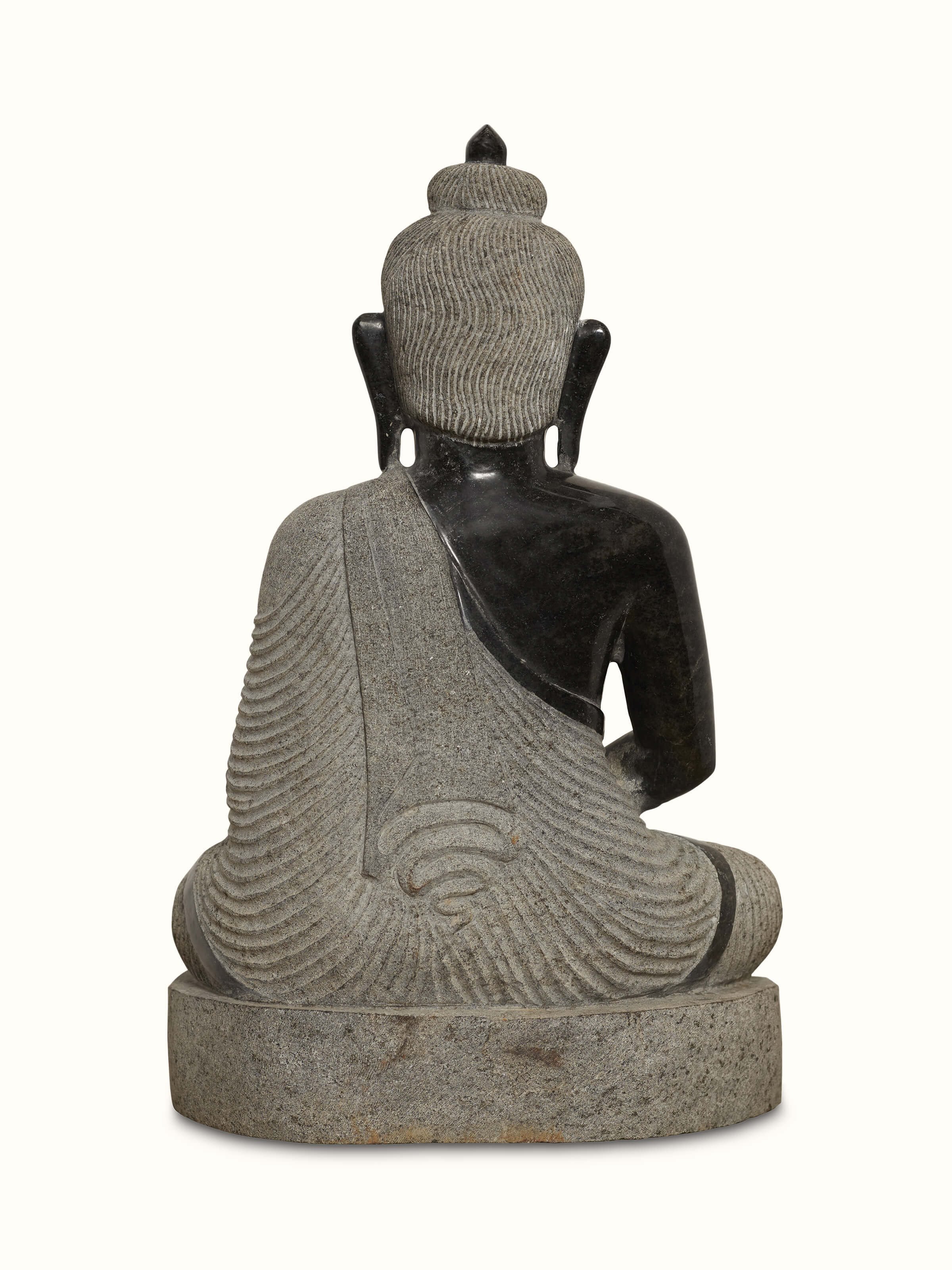 Another angle of Maitreya Carved Stone Buddha Idol focusing on its features and craftsmanship
