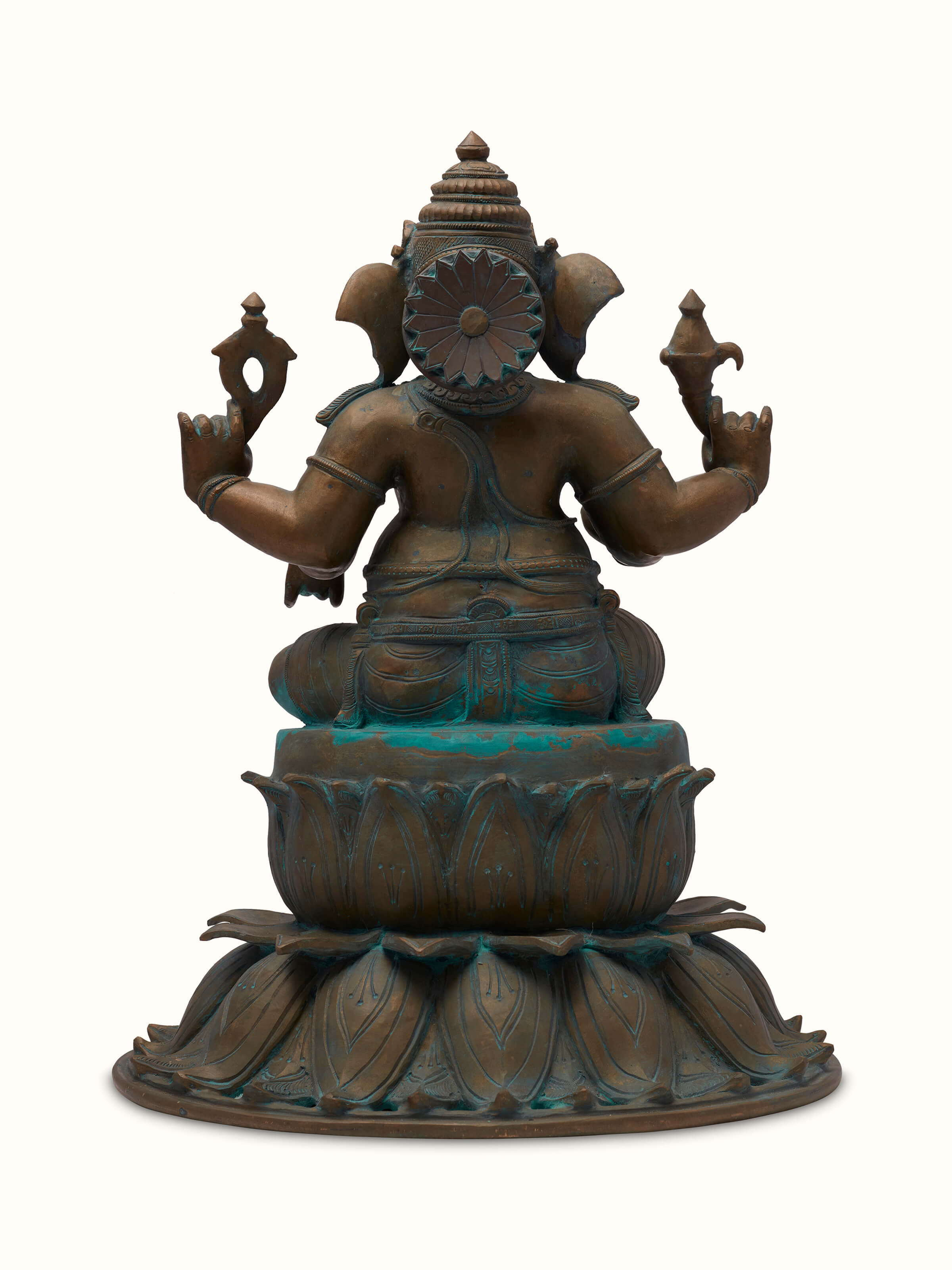 Another view of the Prathameshwara bronze casting Gajanana idol, highlighting its intricate design and artistic detail.