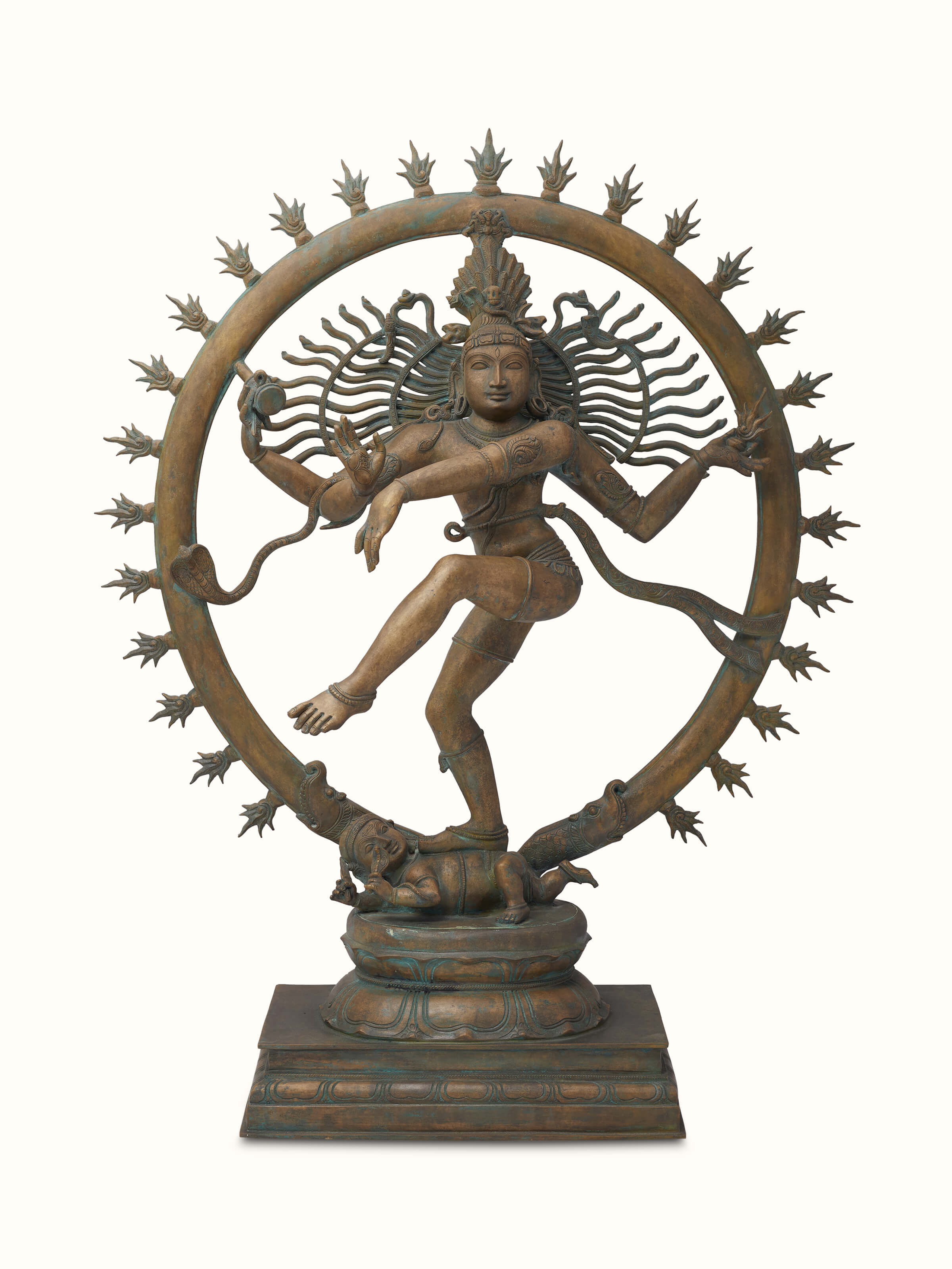 Front view of Graceful Nataraja Bronze Casting Idol showcasing the divine pose and intricate bronze detailing.