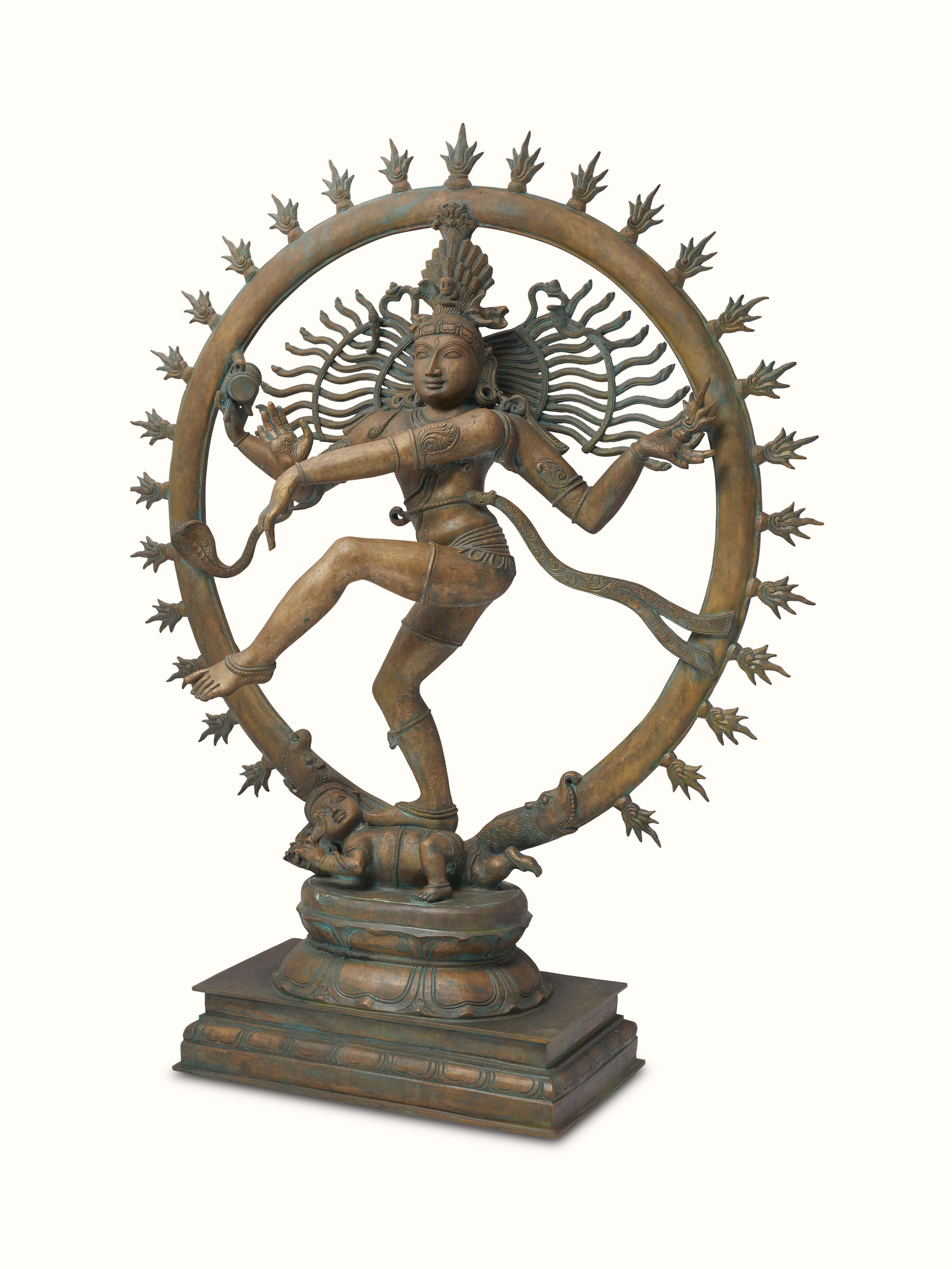 Side view of Graceful Nataraja Bronze Casting Idol emphasizing the intricate details and balanced proportions.
