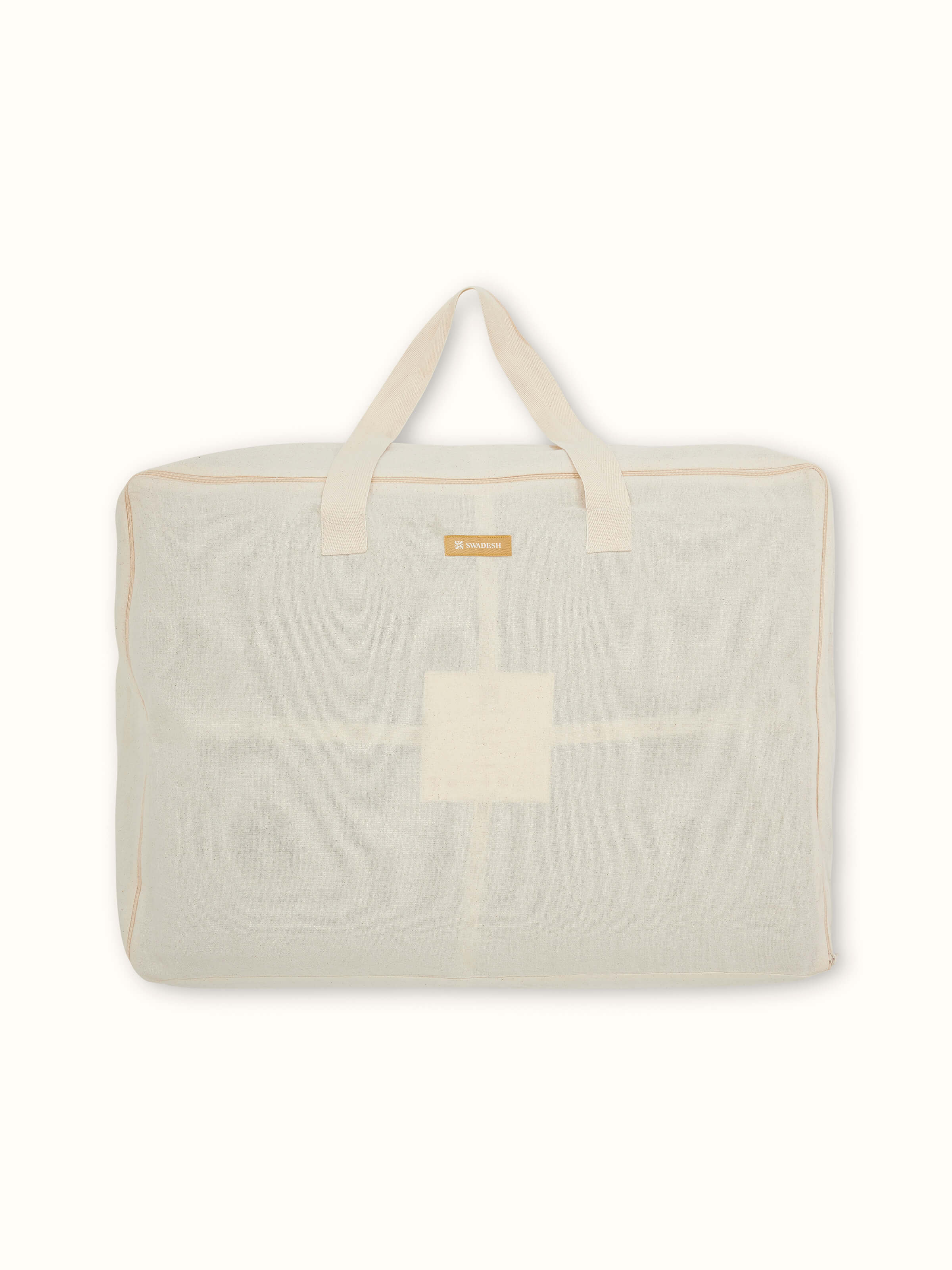 Parvat indigo ombre silk quilt in a setting, showing its full appearance and style