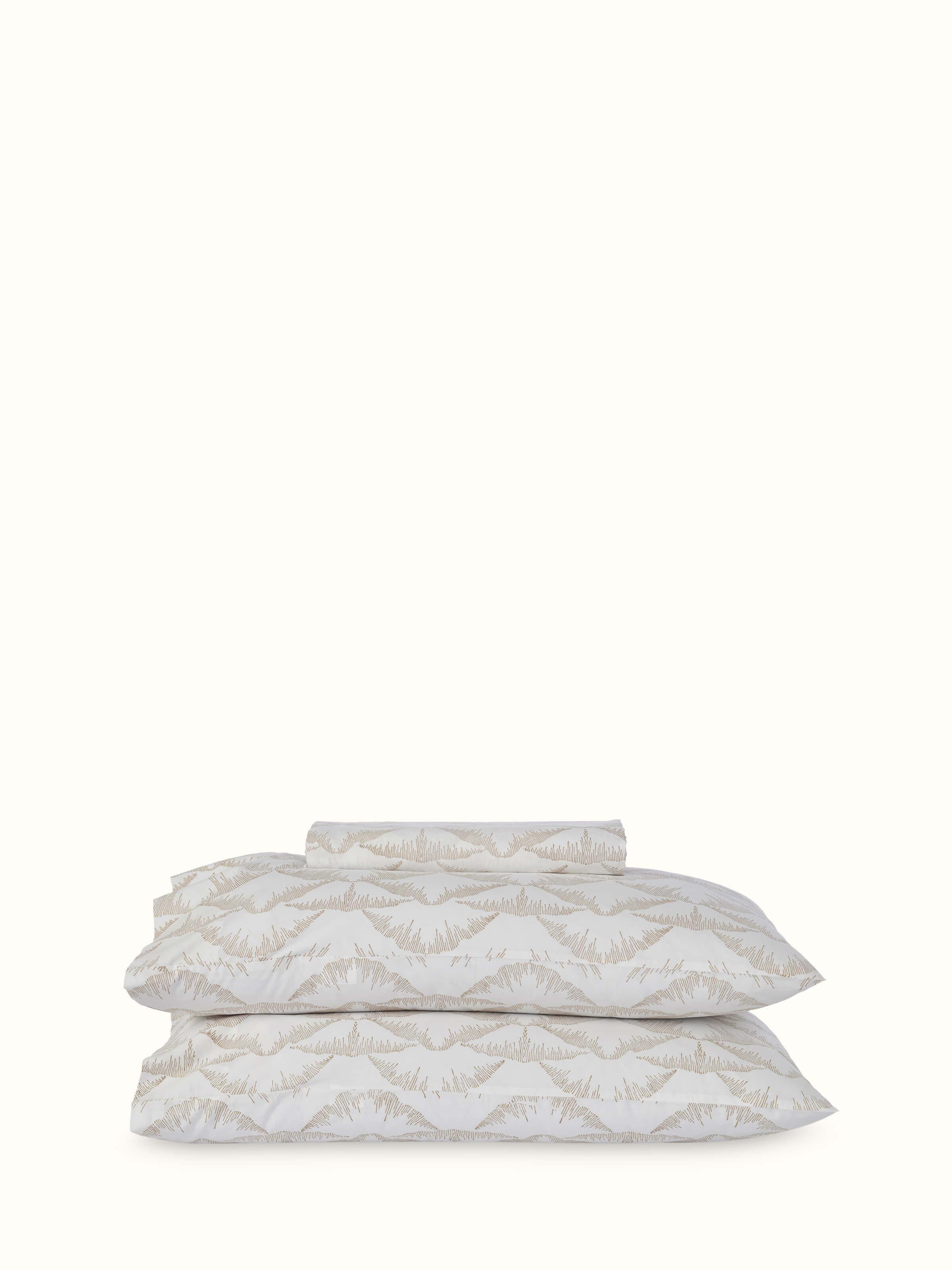 Parvat beige textured cotton Sanganeri block printed king bedsheet set, showing the full bedsheet in a detailed view.
