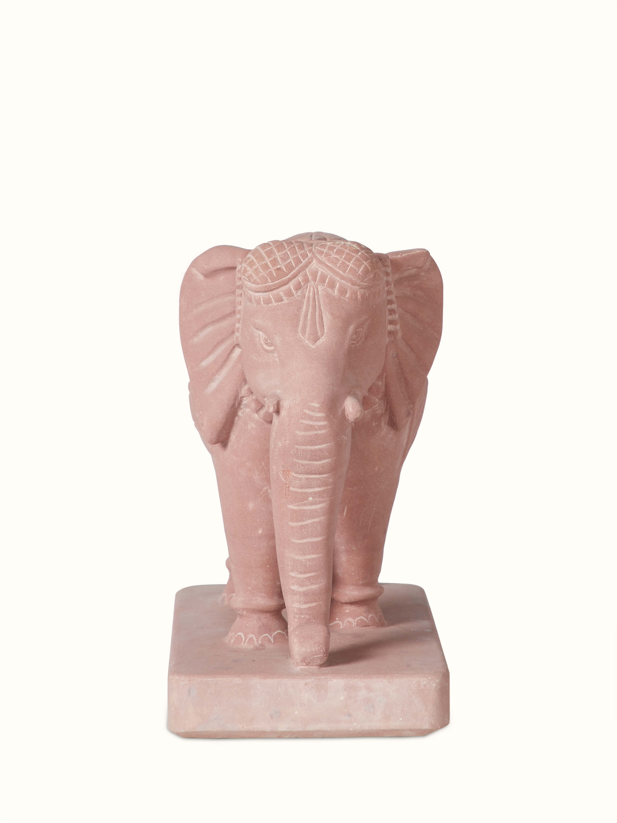 Front view of Gajavalli carved stone Gwalior elephant sculpture