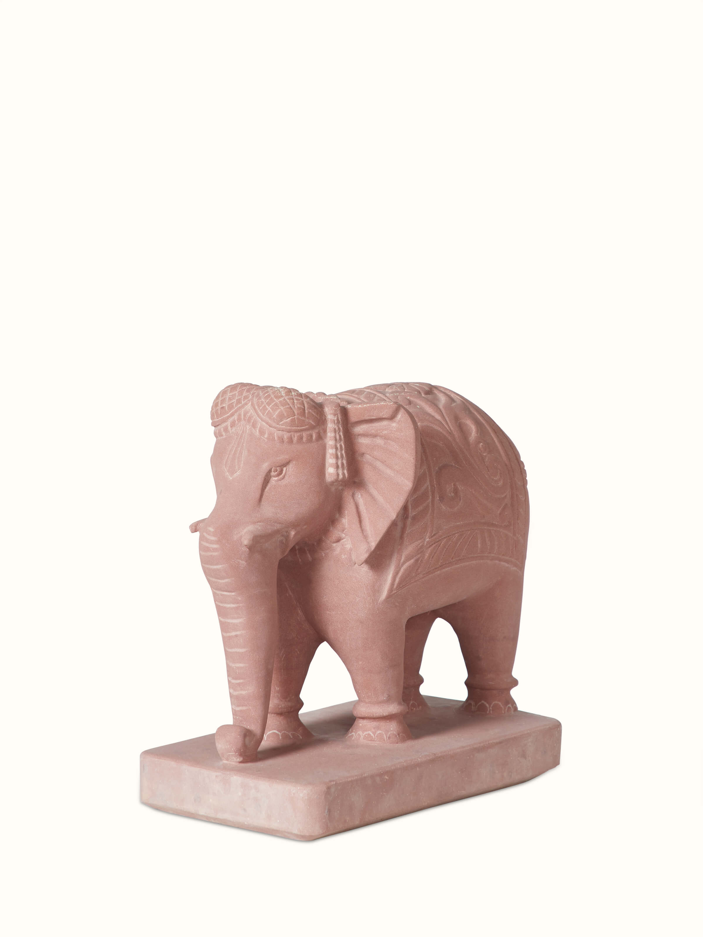 Side view of Gajavalli carved stone Gwalior elephant sculpture