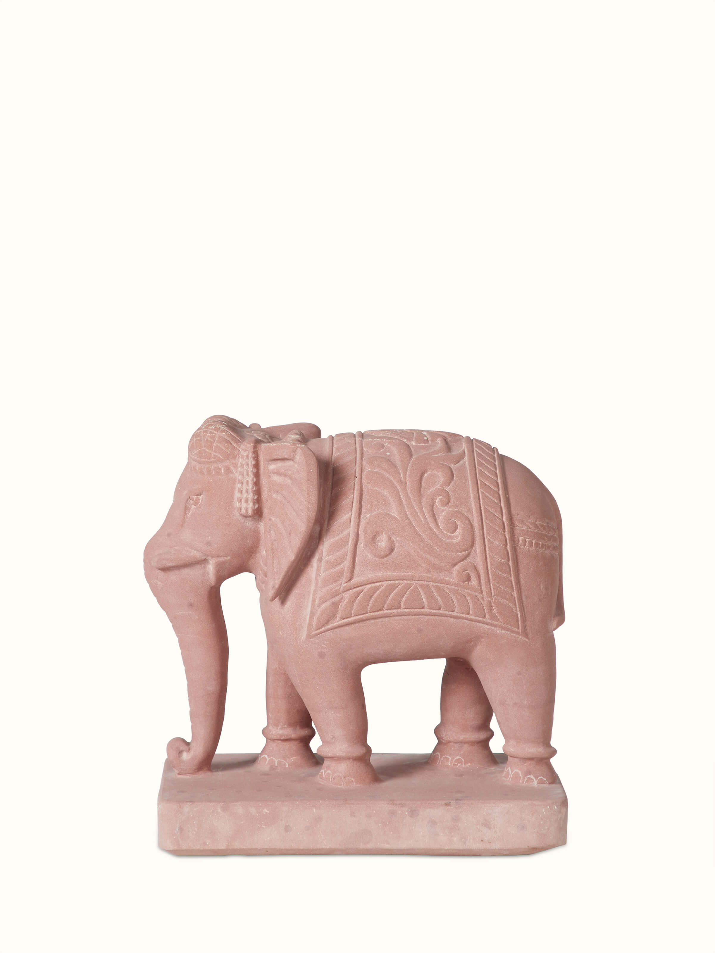 Close-up of Gajavalli carved stone Gwalior elephant sculpture with detailed carving