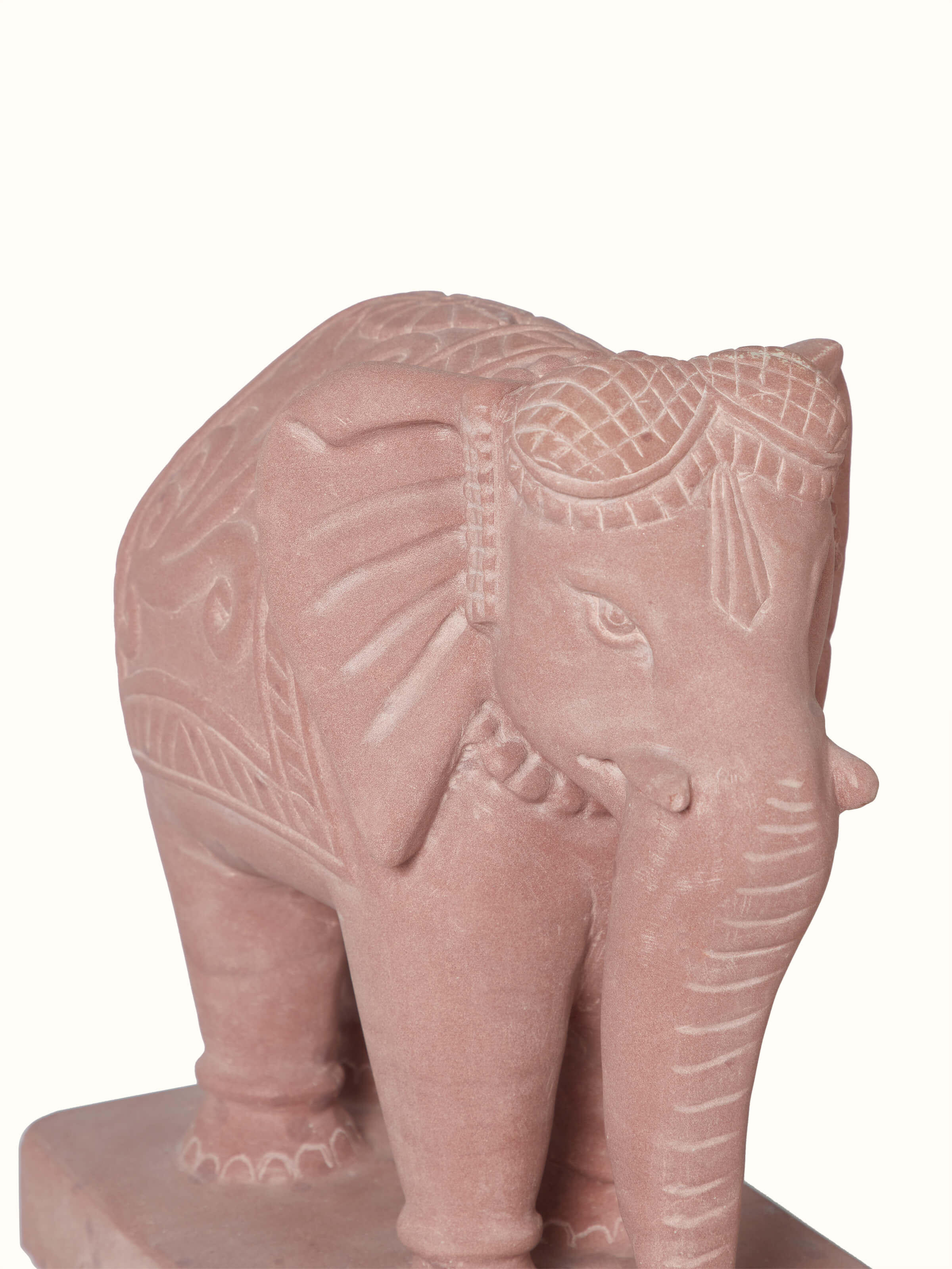 Detailed view of Gajavalli carved stone Gwalior elephant sculpture