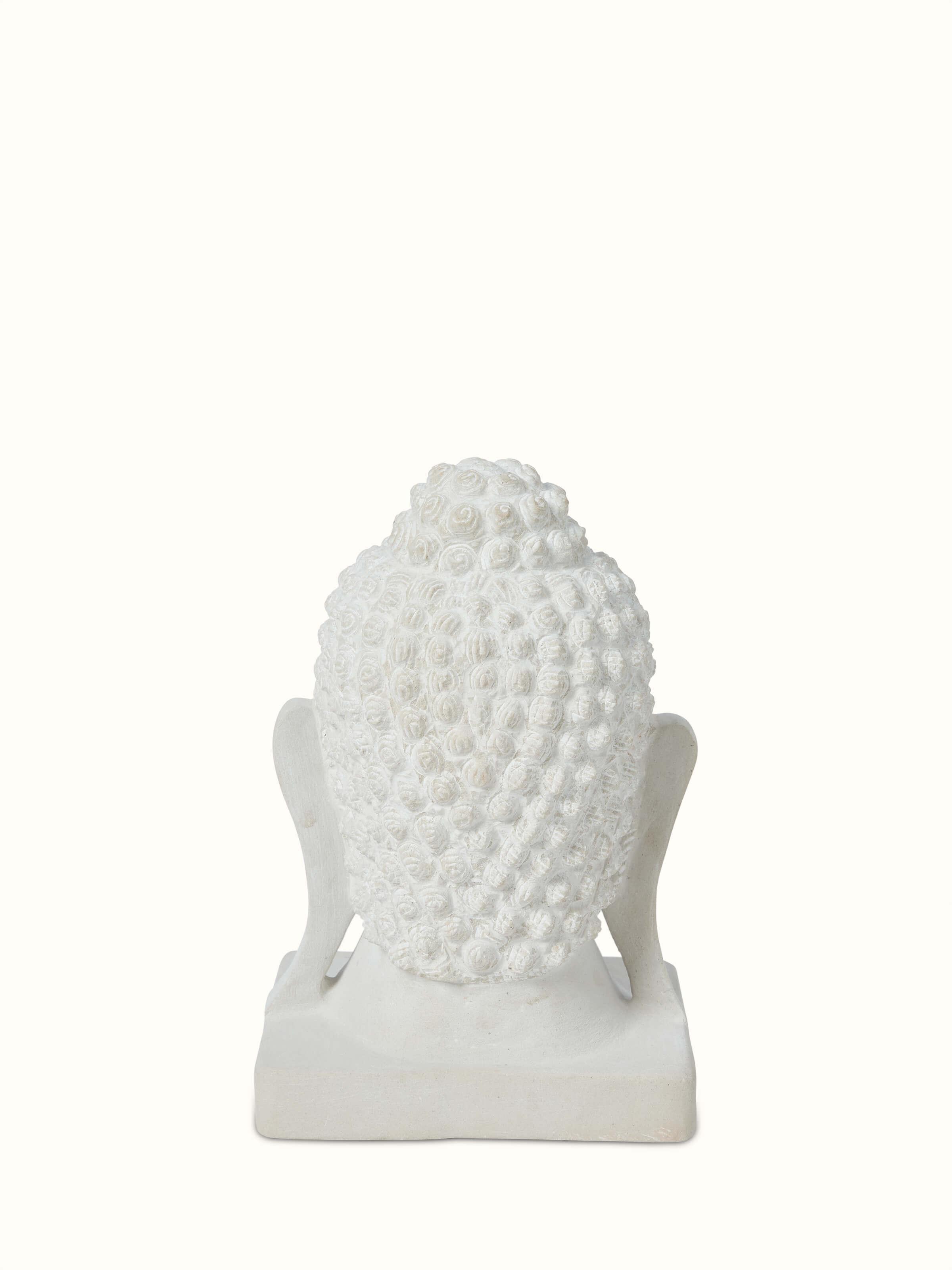 Another detailed view of Tranquil Carved Stone Buddha Face Idol highlighting artistic features