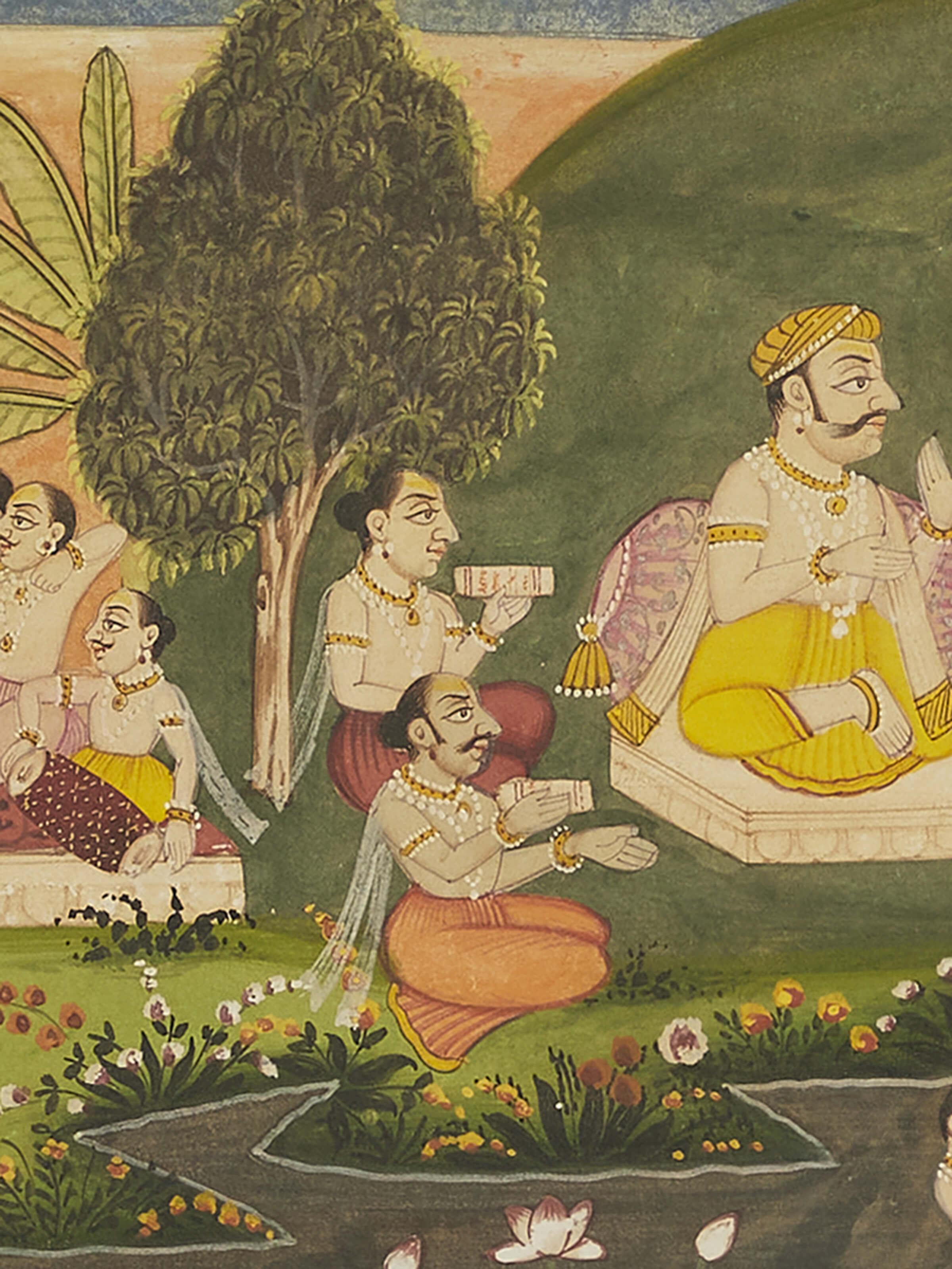 Pichwai geet govind painting featuring detailed traditional designs.