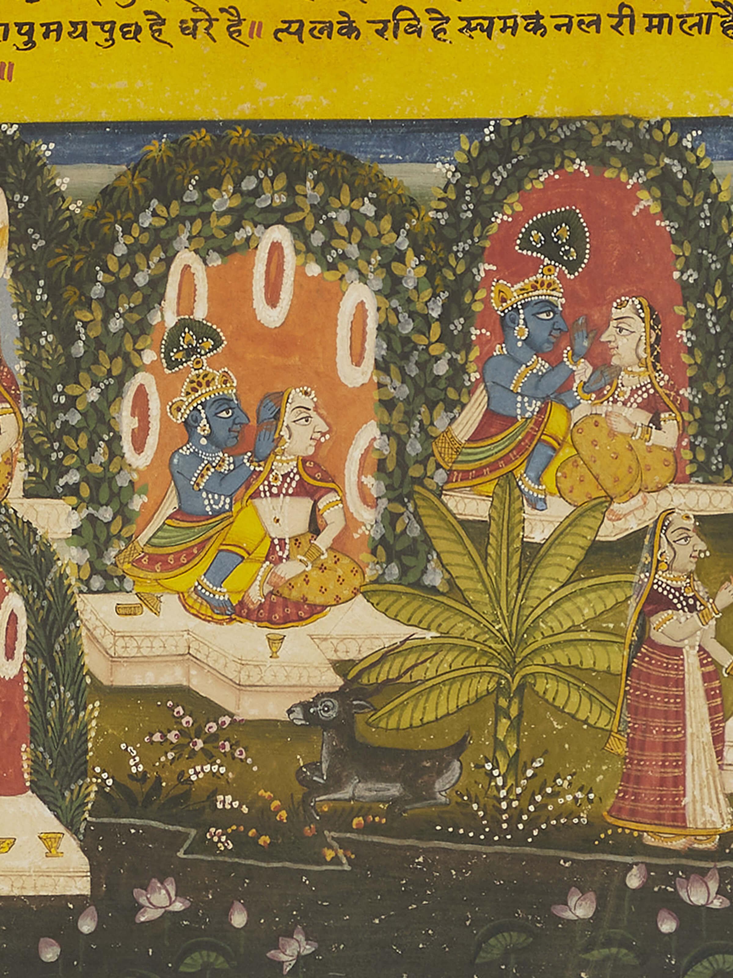 Pichwai geet govind painting showcasing its vibrant traditional design.